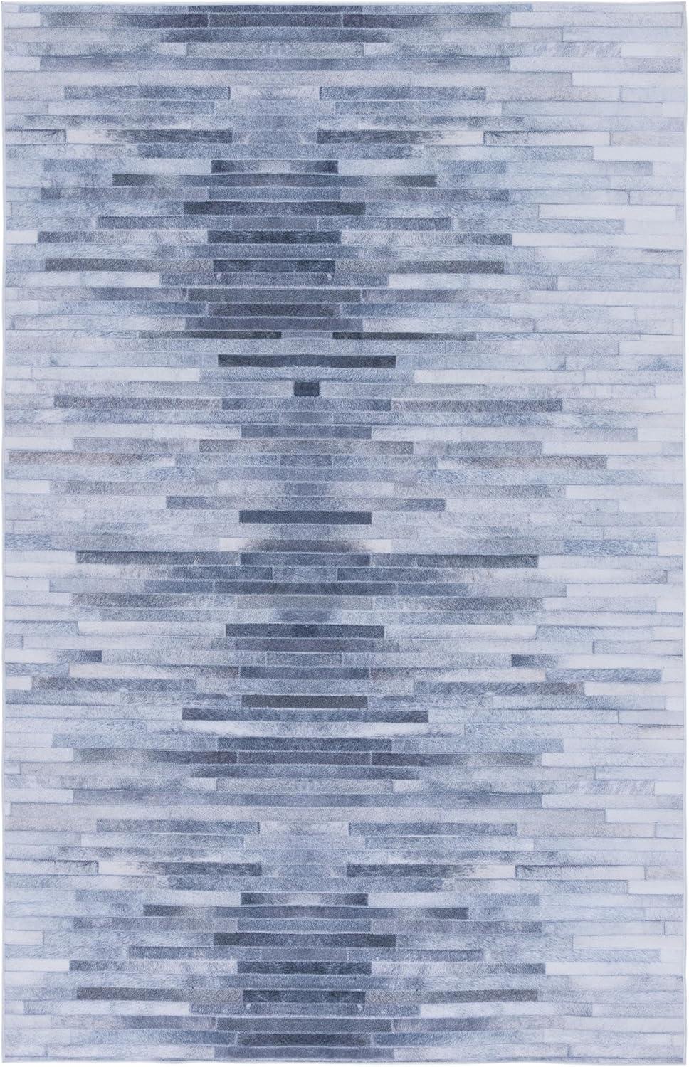 image:imageSAFAVIEH Washable Rug Faux Hide Collection 5 x 8 Light Grey amp Grey Slip Resistant Modern Printed Pattern Ideal for Living Room Bedroom Home Office Dining Space FAH516FLight GreyGrey