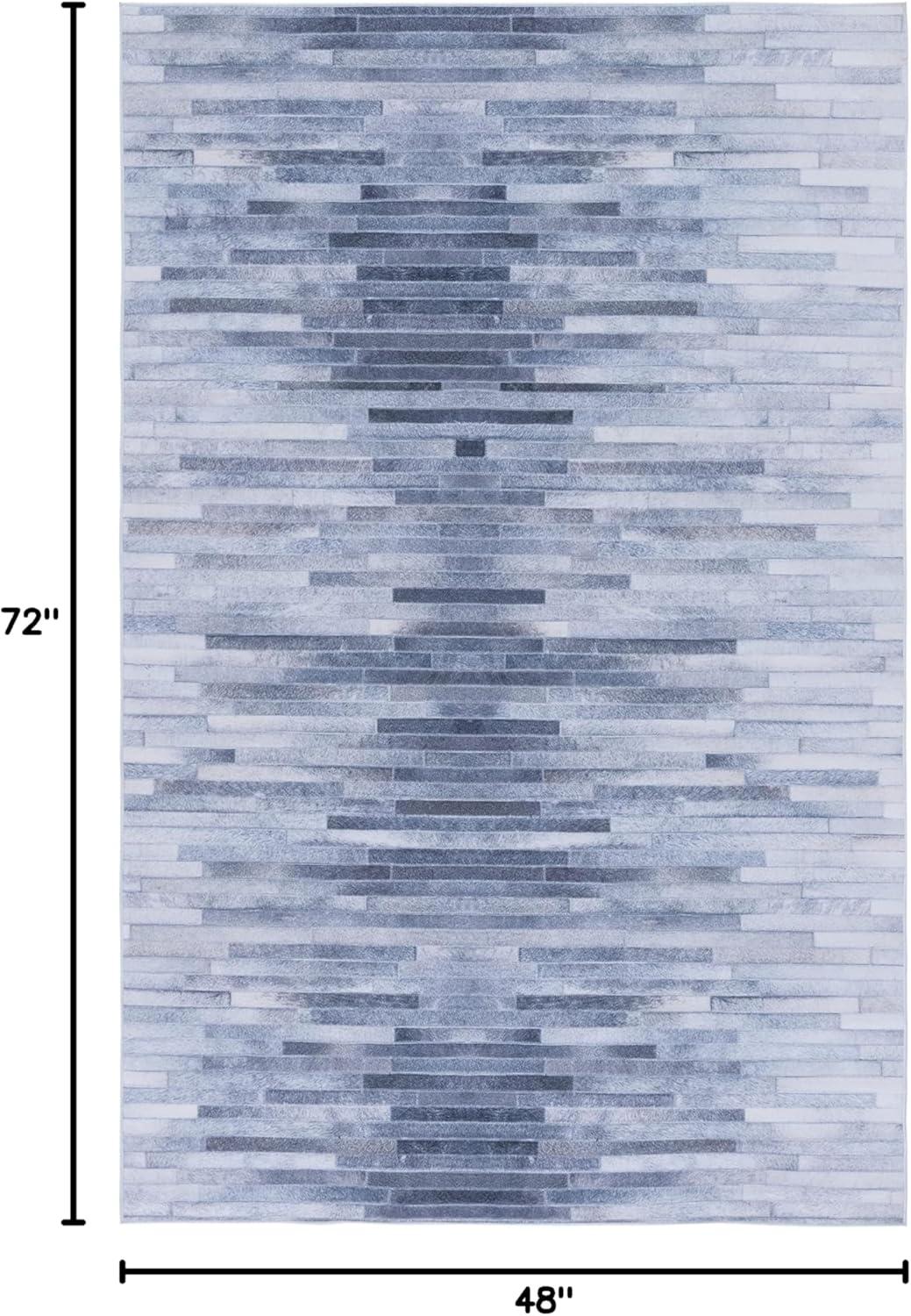 image:imageSAFAVIEH Washable Rug Faux Hide Collection 5 x 8 Light Grey amp Grey Slip Resistant Modern Printed Pattern Ideal for Living Room Bedroom Home Office Dining Space FAH516FLight GreyGrey