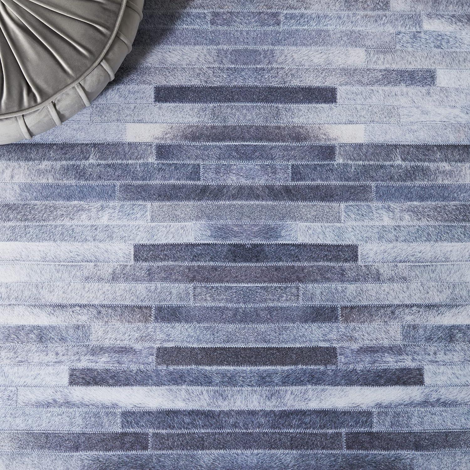 image:imageSAFAVIEH Washable Rug Faux Hide Collection 5 x 8 Light Grey amp Grey Slip Resistant Modern Printed Pattern Ideal for Living Room Bedroom Home Office Dining Space FAH516FLight GreyGrey
