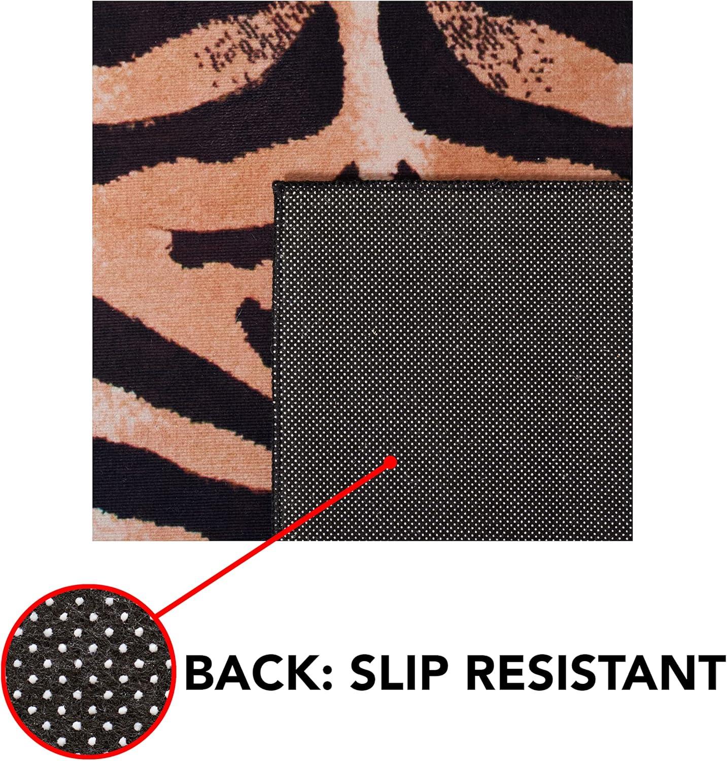 image:imageSAFAVIEH Washable Rug Faux Hide Collection 5 x 8 Light Orange amp Black Slip Resistant Tiger Print Pattern Ideal for Living Room Bedroom Home Office Dining Space FAH547PLight OrangeBlack
