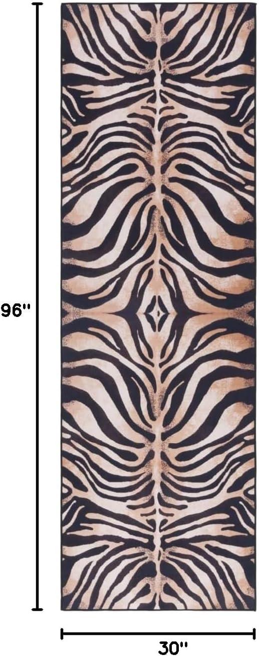 image:imageSAFAVIEH Washable Rug Faux Hide Collection 5 x 8 Light Orange amp Black Slip Resistant Tiger Print Pattern Ideal for Living Room Bedroom Home Office Dining Space FAH547PLight OrangeBlack