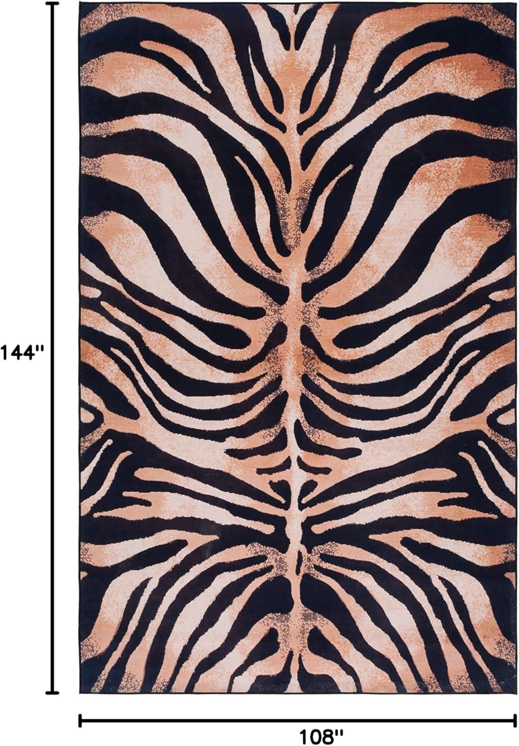 image:imageSAFAVIEH Washable Rug Faux Hide Collection 5 x 8 Light Orange amp Black Slip Resistant Tiger Print Pattern Ideal for Living Room Bedroom Home Office Dining Space FAH547PLight OrangeBlack