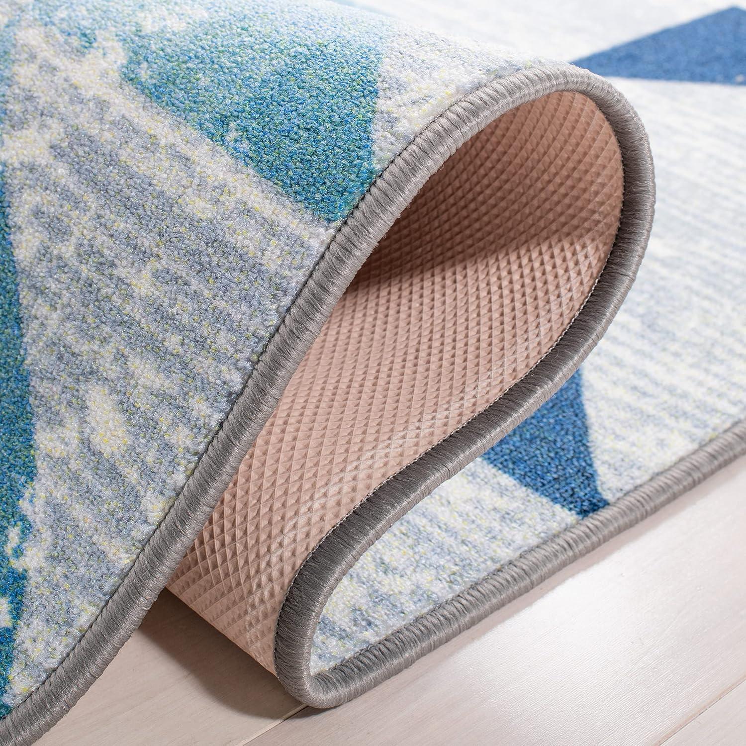 image:imageSAFAVIEH Washable Rug Kids Playhouse Collection 33 x 53 Grey amp Blue Slip Resistant amp Easy to Clean Ideal for Kids Room Playroom Nursery Boys amp Girls Room KPH222FGreyBlue