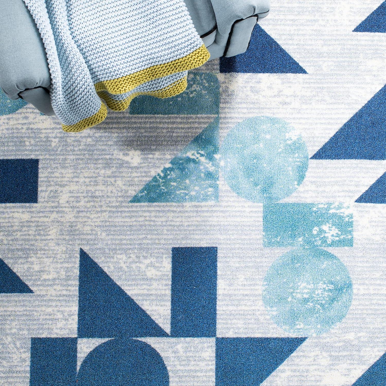 image:imageSAFAVIEH Washable Rug Kids Playhouse Collection 33 x 53 Grey amp Blue Slip Resistant amp Easy to Clean Ideal for Kids Room Playroom Nursery Boys amp Girls Room KPH222FGreyBlue