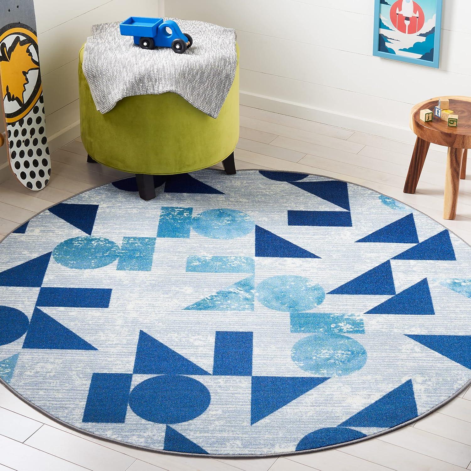 image:imageSAFAVIEH Washable Rug Kids Playhouse Collection 33 x 53 Grey amp Blue Slip Resistant amp Easy to Clean Ideal for Kids Room Playroom Nursery Boys amp Girls Room KPH222FGreyBlue