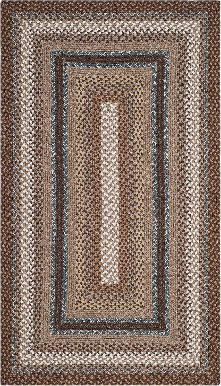 image:imageSAFAVIEH Washable Rug Outdoor Braided Collection 8 x 10 Brown amp Multi Handmade amp Reversible NonShedding amp Easy to Clean Ideal for Patio Backyard Mudroom BRD313ABrownMulti