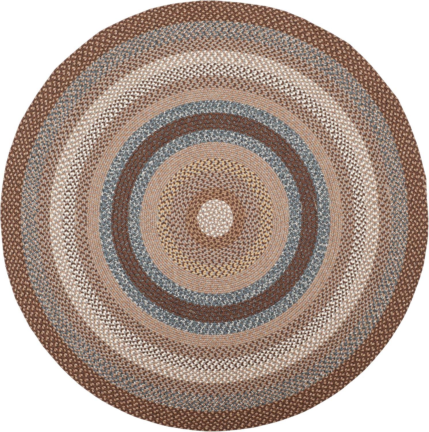image:imageSAFAVIEH Washable Rug Outdoor Braided Collection 8 x 10 Brown amp Multi Handmade amp Reversible NonShedding amp Easy to Clean Ideal for Patio Backyard Mudroom BRD313ABrownMulti