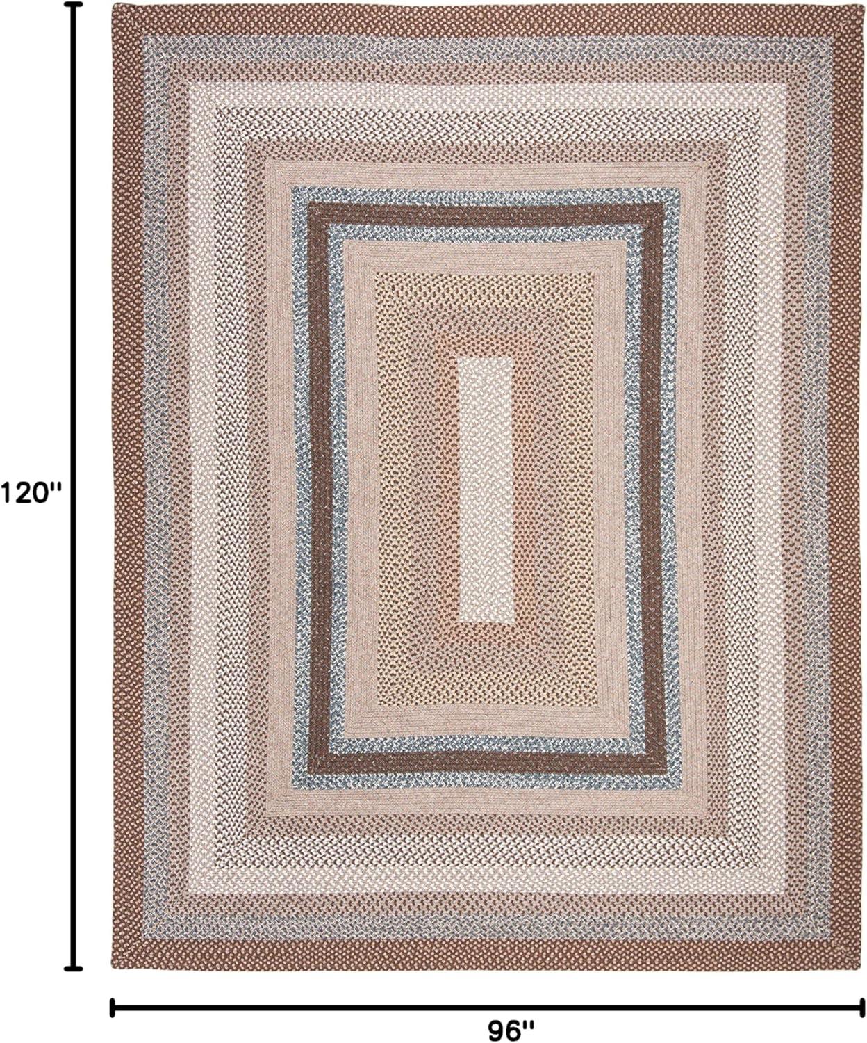 image:imageSAFAVIEH Washable Rug Outdoor Braided Collection 8 x 10 Brown amp Multi Handmade amp Reversible NonShedding amp Easy to Clean Ideal for Patio Backyard Mudroom BRD313ABrownMulti