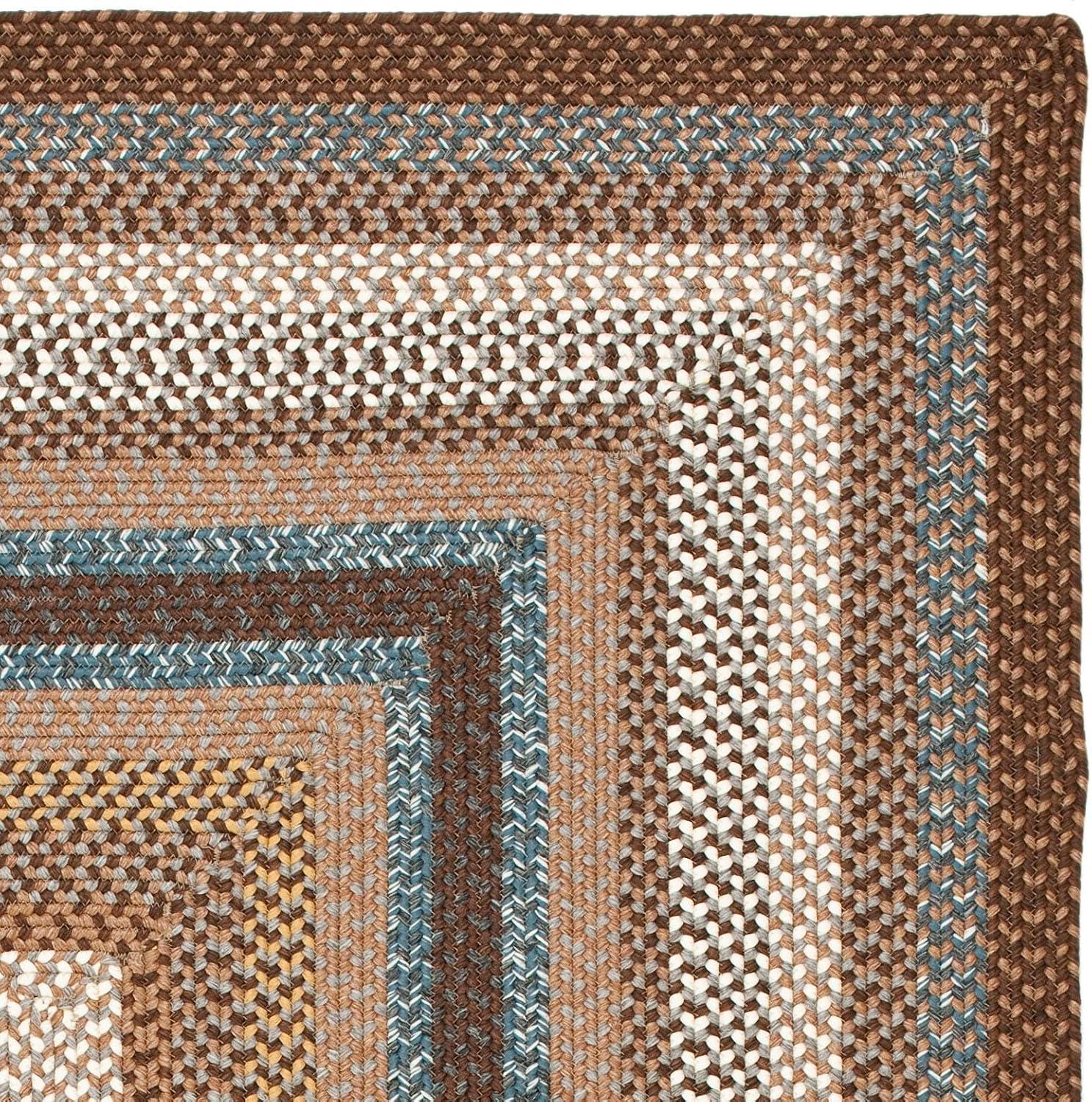 image:imageSAFAVIEH Washable Rug Outdoor Braided Collection 8 x 10 Brown amp Multi Handmade amp Reversible NonShedding amp Easy to Clean Ideal for Patio Backyard Mudroom BRD313ABrownMulti