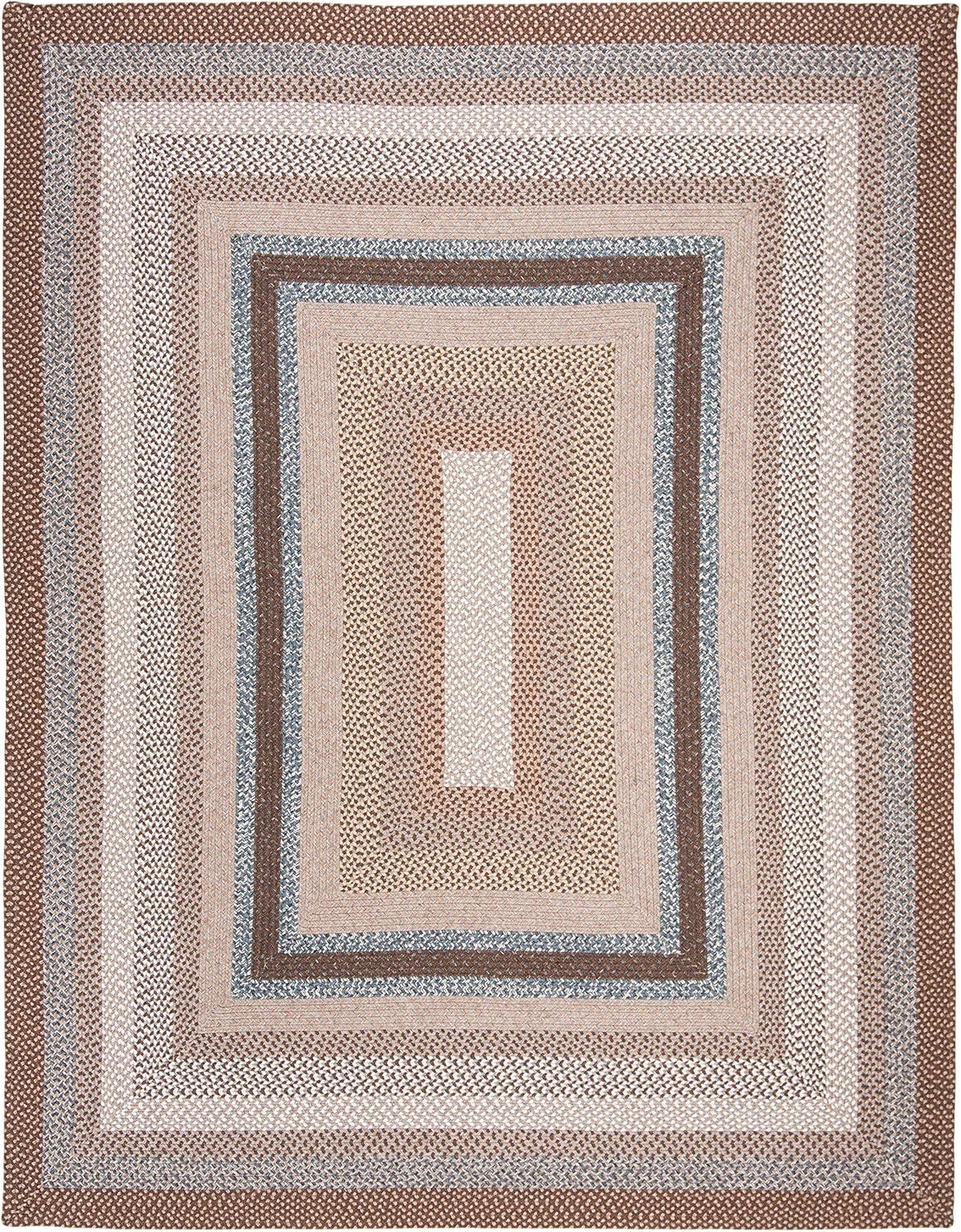 image:imageSAFAVIEH Washable Rug Outdoor Braided Collection 8 x 10 Brown amp Multi Handmade amp Reversible NonShedding amp Easy to Clean Ideal for Patio Backyard Mudroom BRD313ABrownMulti