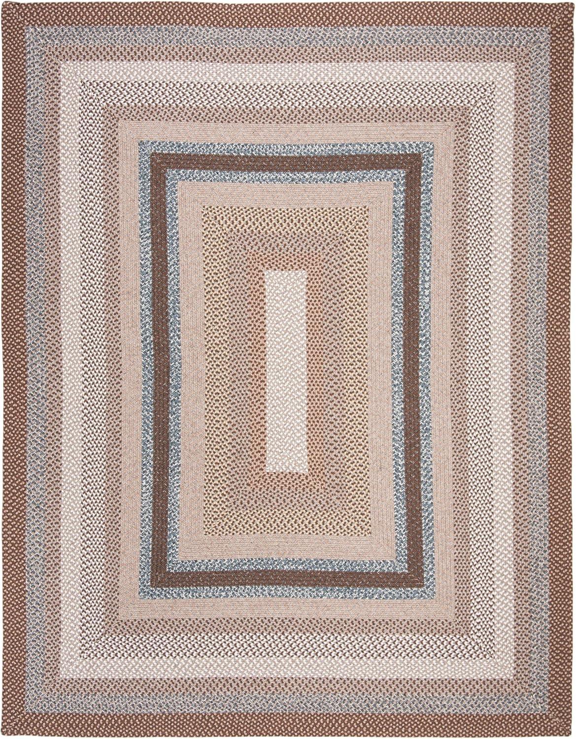 image:imageSAFAVIEH Washable Rug Outdoor Braided Collection 8 x 10 Brown amp Multi Handmade amp Reversible NonShedding amp Easy to Clean Ideal for Patio Backyard Mudroom BRD313ABrownMulti