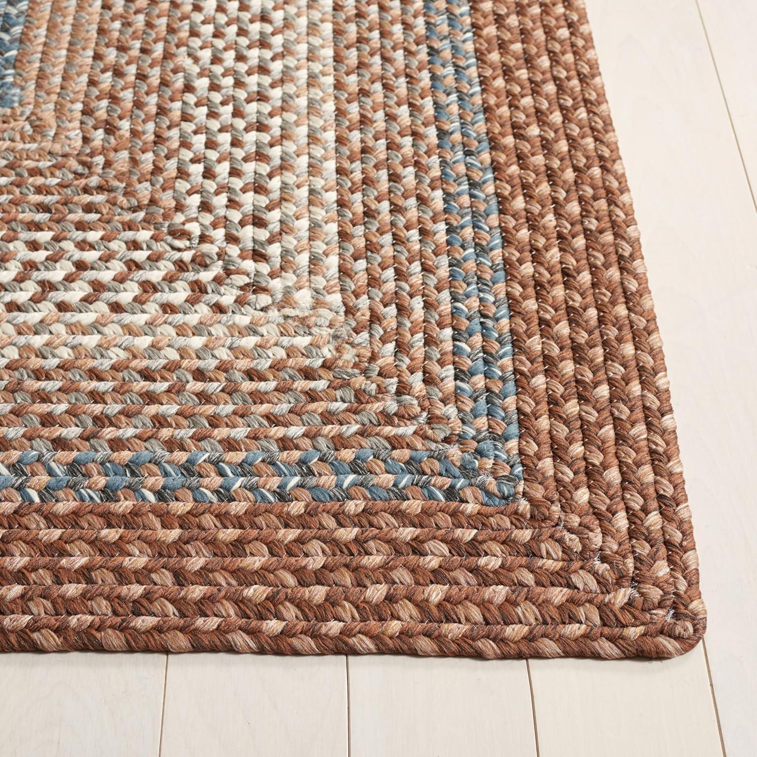 image:imageSAFAVIEH Washable Rug Outdoor Braided Collection 8 x 10 Brown amp Multi Handmade amp Reversible NonShedding amp Easy to Clean Ideal for Patio Backyard Mudroom BRD313ABrownMulti