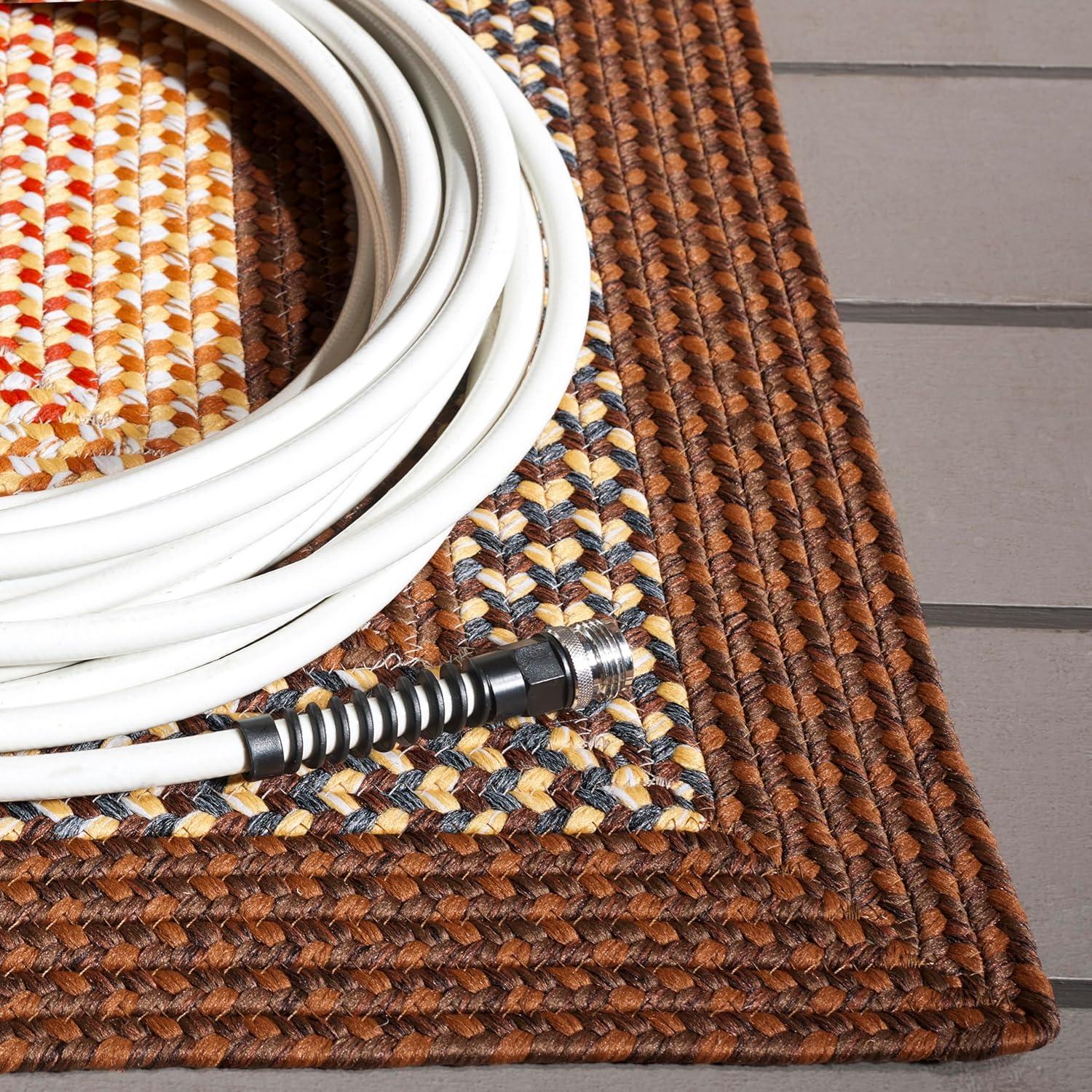 image:imageSAFAVIEH Washable Rug Outdoor Braided Collection 8 x 10 Brown amp Multi Handmade amp Reversible NonShedding amp Easy to Clean Ideal for Patio Backyard Mudroom BRD313ABrownLight Brown