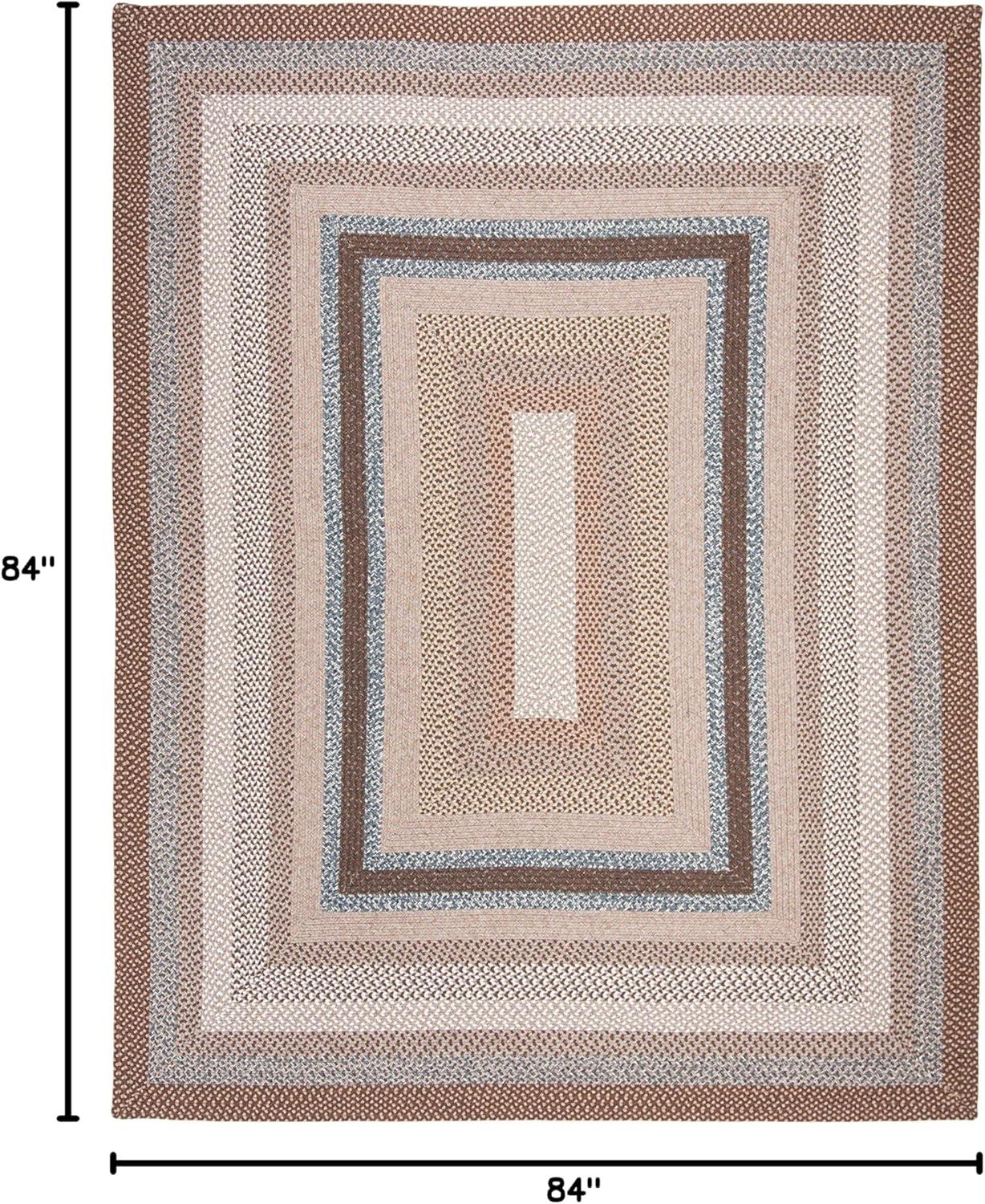image:imageSAFAVIEH Washable Rug Outdoor Braided Collection 8 x 10 Brown amp Multi Handmade amp Reversible NonShedding amp Easy to Clean Ideal for Patio Backyard Mudroom BRD313ABrownMulti