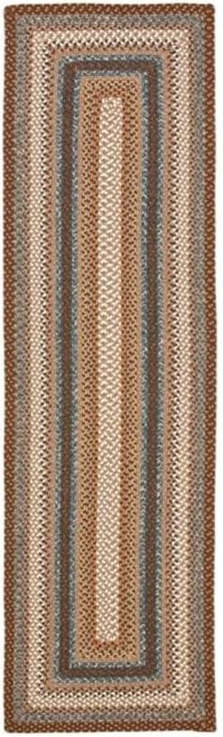 image:imageSAFAVIEH Washable Rug Outdoor Braided Collection 8 x 10 Brown amp Multi Handmade amp Reversible NonShedding amp Easy to Clean Ideal for Patio Backyard Mudroom BRD313ABrownMulti