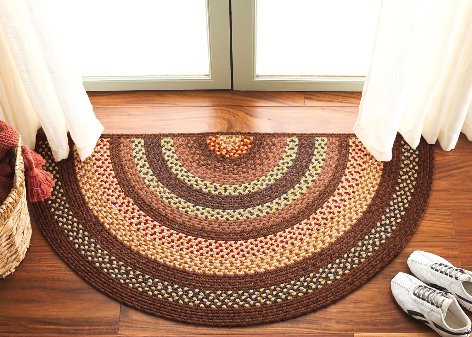 image:imageSAFAVIEH Washable Rug Outdoor Braided Collection 8 x 10 Brown amp Multi Handmade amp Reversible NonShedding amp Easy to Clean Ideal for Patio Backyard Mudroom BRD313ABrownLight Brown