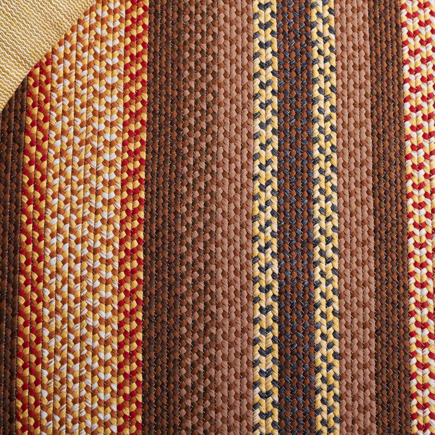image:imageSAFAVIEH Washable Rug Outdoor Braided Collection 8 x 10 Brown amp Multi Handmade amp Reversible NonShedding amp Easy to Clean Ideal for Patio Backyard Mudroom BRD313ABrownLight Brown