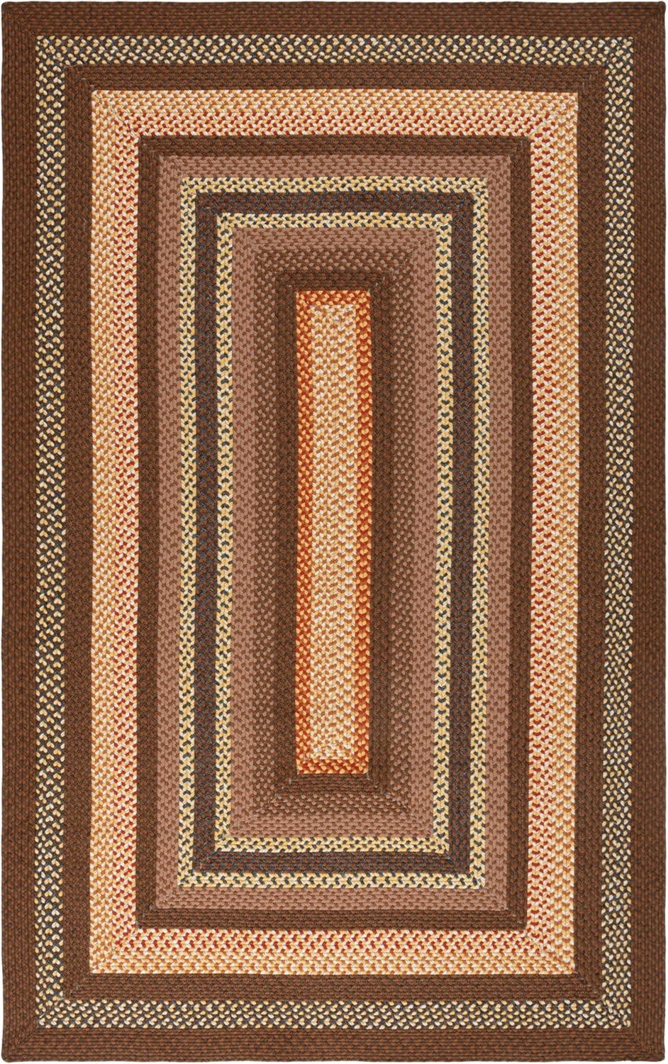 image:imageSAFAVIEH Washable Rug Outdoor Braided Collection 8 x 10 Brown amp Multi Handmade amp Reversible NonShedding amp Easy to Clean Ideal for Patio Backyard Mudroom BRD313ABrownLight Brown