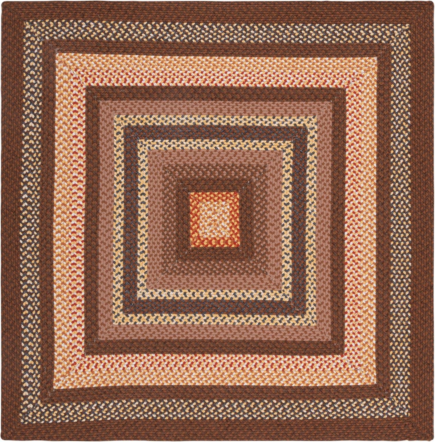 image:imageSAFAVIEH Washable Rug Outdoor Braided Collection 8 x 10 Brown amp Multi Handmade amp Reversible NonShedding amp Easy to Clean Ideal for Patio Backyard Mudroom BRD313ABrownLight Brown