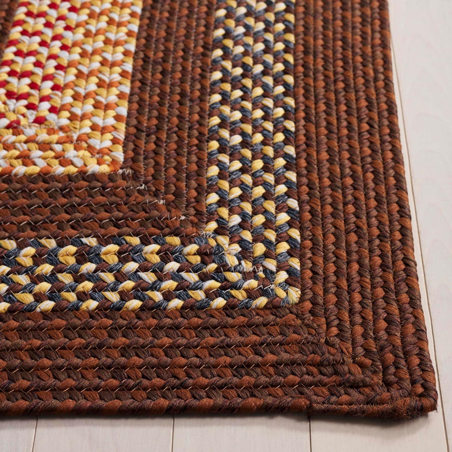 image:imageSAFAVIEH Washable Rug Outdoor Braided Collection 8 x 10 Brown amp Multi Handmade amp Reversible NonShedding amp Easy to Clean Ideal for Patio Backyard Mudroom BRD313ABrownLight Brown