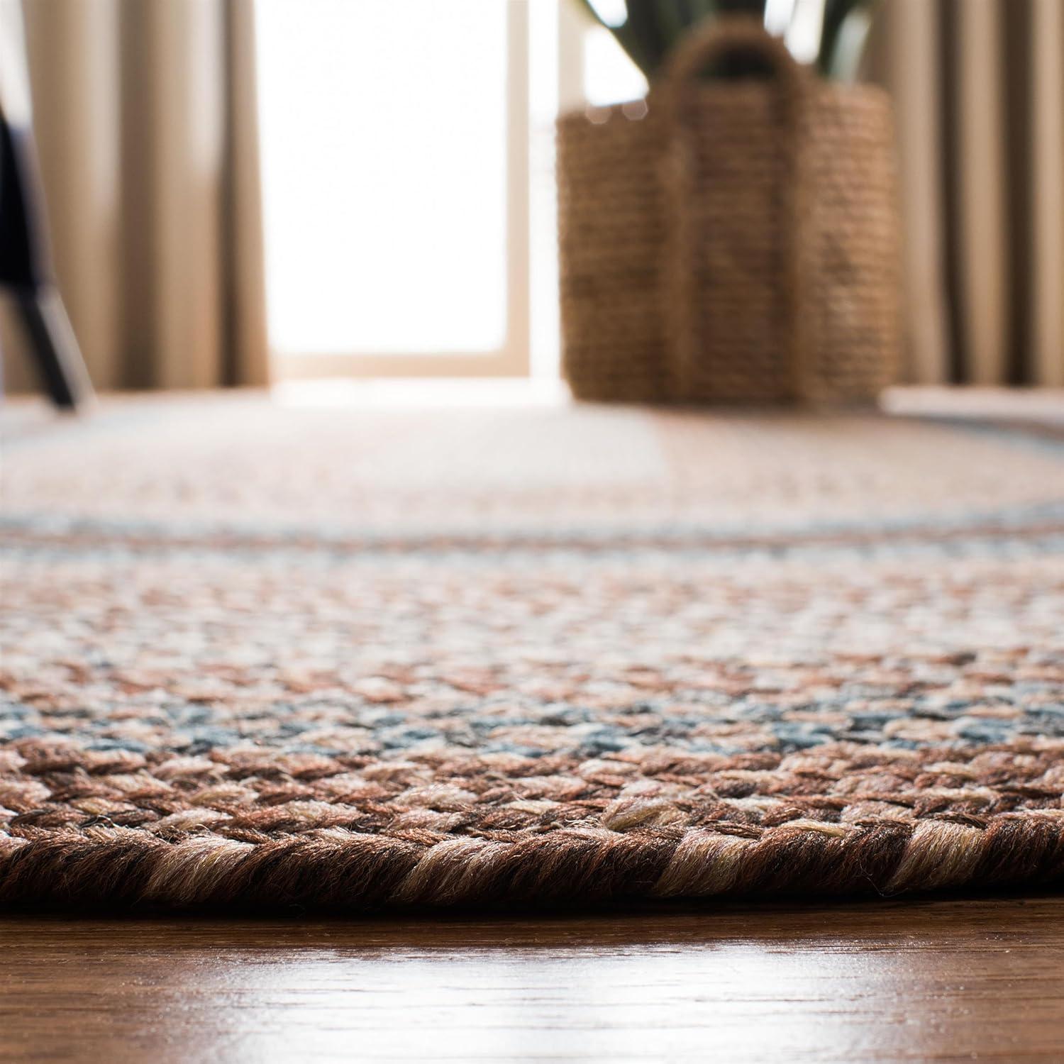 image:imageSAFAVIEH Washable Rug Outdoor Braided Collection 8 x 10 Brown amp Multi Handmade amp Reversible NonShedding amp Easy to Clean Ideal for Patio Backyard Mudroom BRD313ABrownMulti