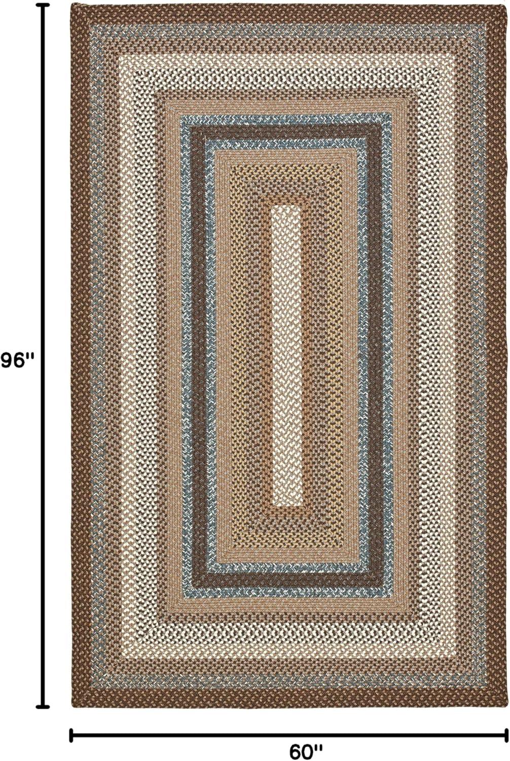 image:imageSAFAVIEH Washable Rug Outdoor Braided Collection 8 x 10 Brown amp Multi Handmade amp Reversible NonShedding amp Easy to Clean Ideal for Patio Backyard Mudroom BRD313ABrownMulti