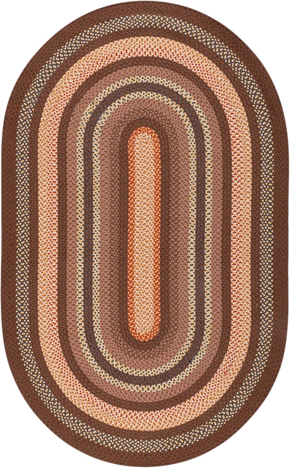 image:imageSAFAVIEH Washable Rug Outdoor Braided Collection 8 x 10 Brown amp Multi Handmade amp Reversible NonShedding amp Easy to Clean Ideal for Patio Backyard Mudroom BRD313ABrownLight Brown