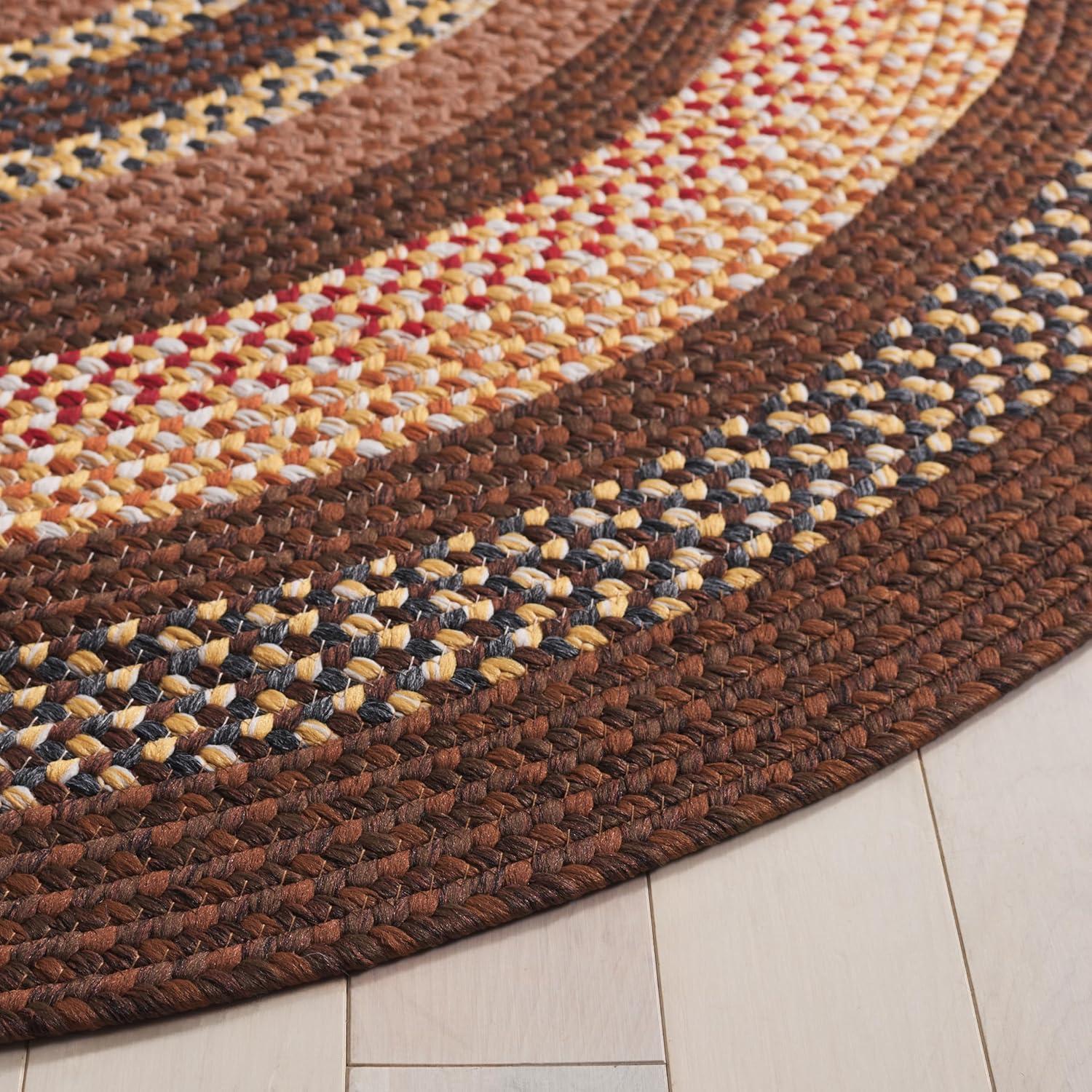 image:imageSAFAVIEH Washable Rug Outdoor Braided Collection 8 x 10 Brown amp Multi Handmade amp Reversible NonShedding amp Easy to Clean Ideal for Patio Backyard Mudroom BRD313ABrownLight Brown