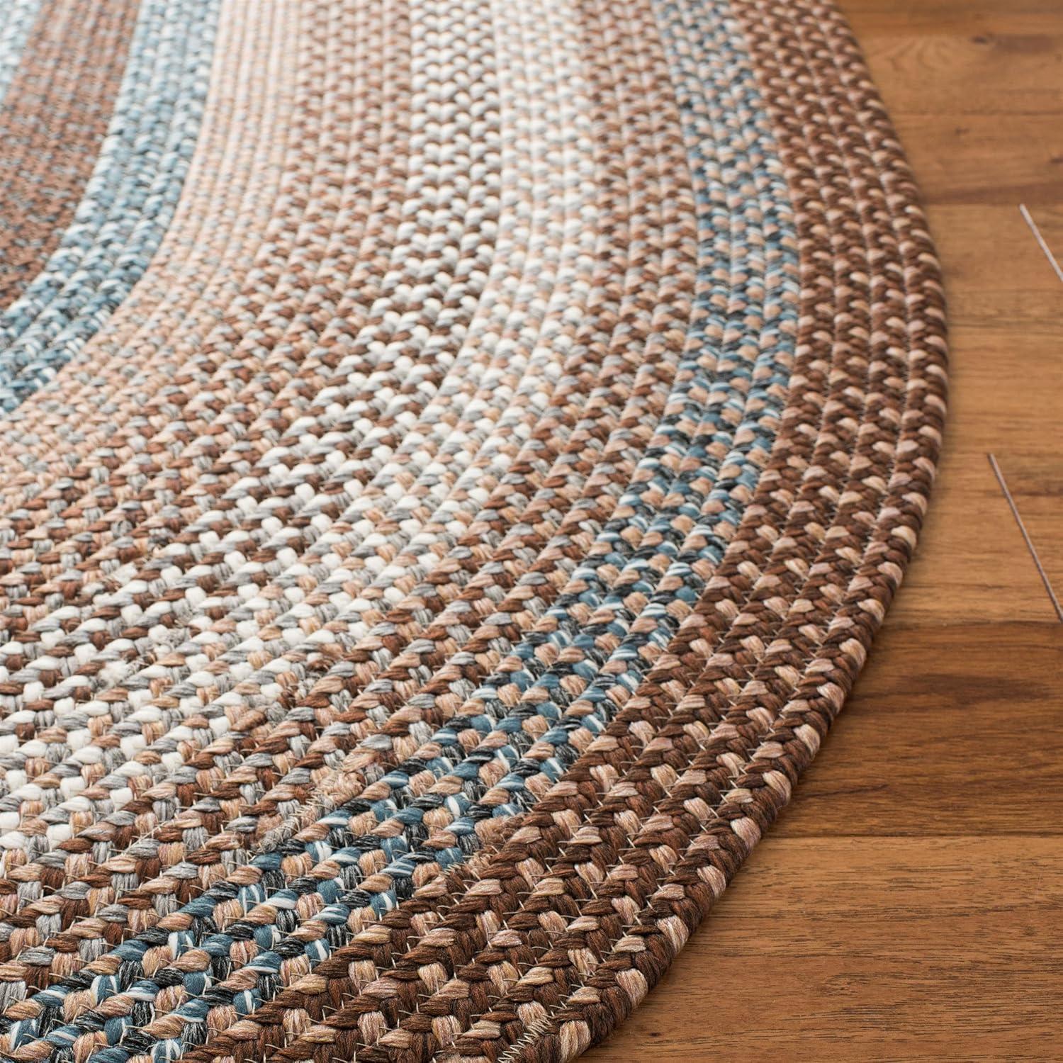 image:imageSAFAVIEH Washable Rug Outdoor Braided Collection 8 x 10 Brown amp Multi Handmade amp Reversible NonShedding amp Easy to Clean Ideal for Patio Backyard Mudroom BRD313ABrownMulti