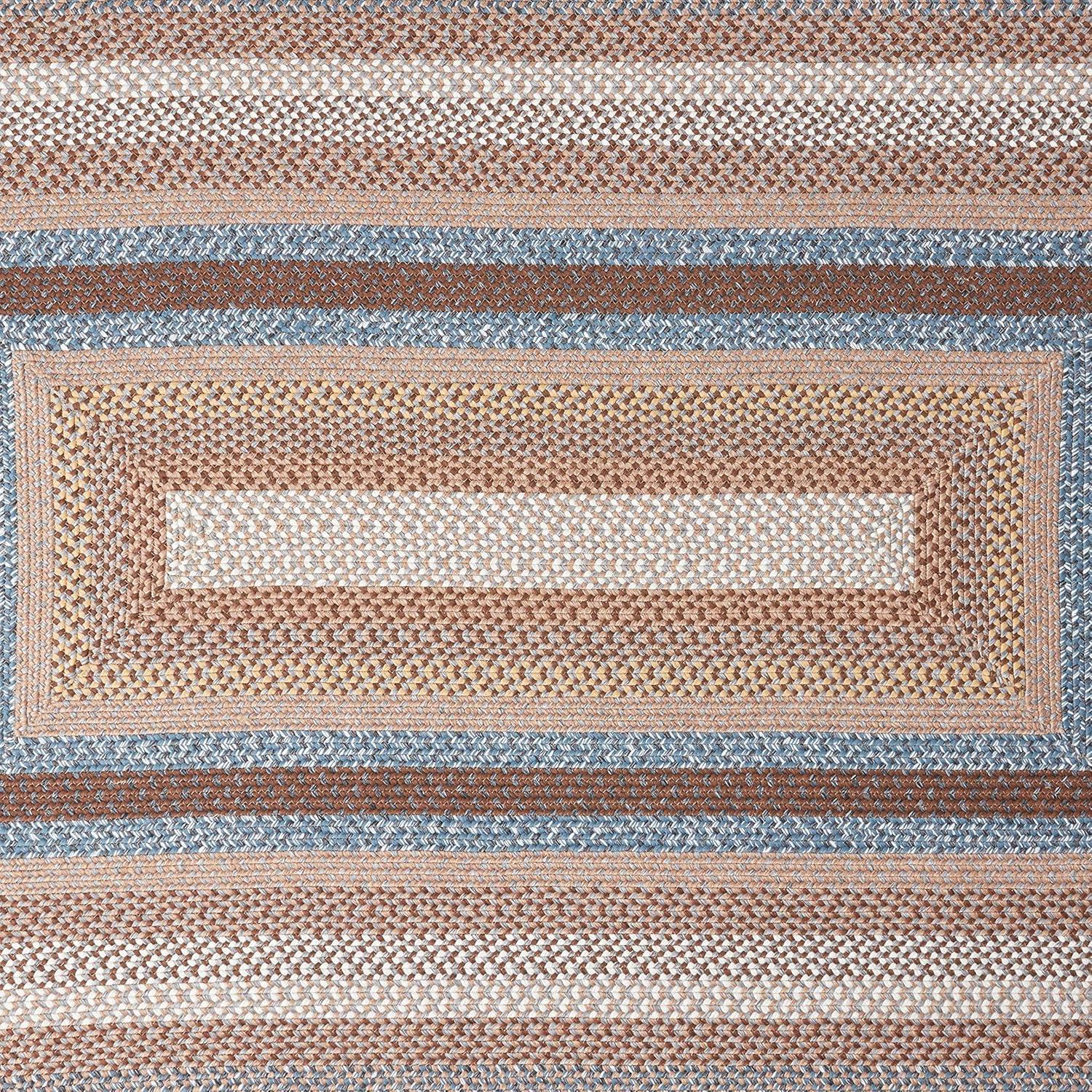 image:imageSAFAVIEH Washable Rug Outdoor Braided Collection 8 x 10 Brown amp Multi Handmade amp Reversible NonShedding amp Easy to Clean Ideal for Patio Backyard Mudroom BRD313ABrownMulti
