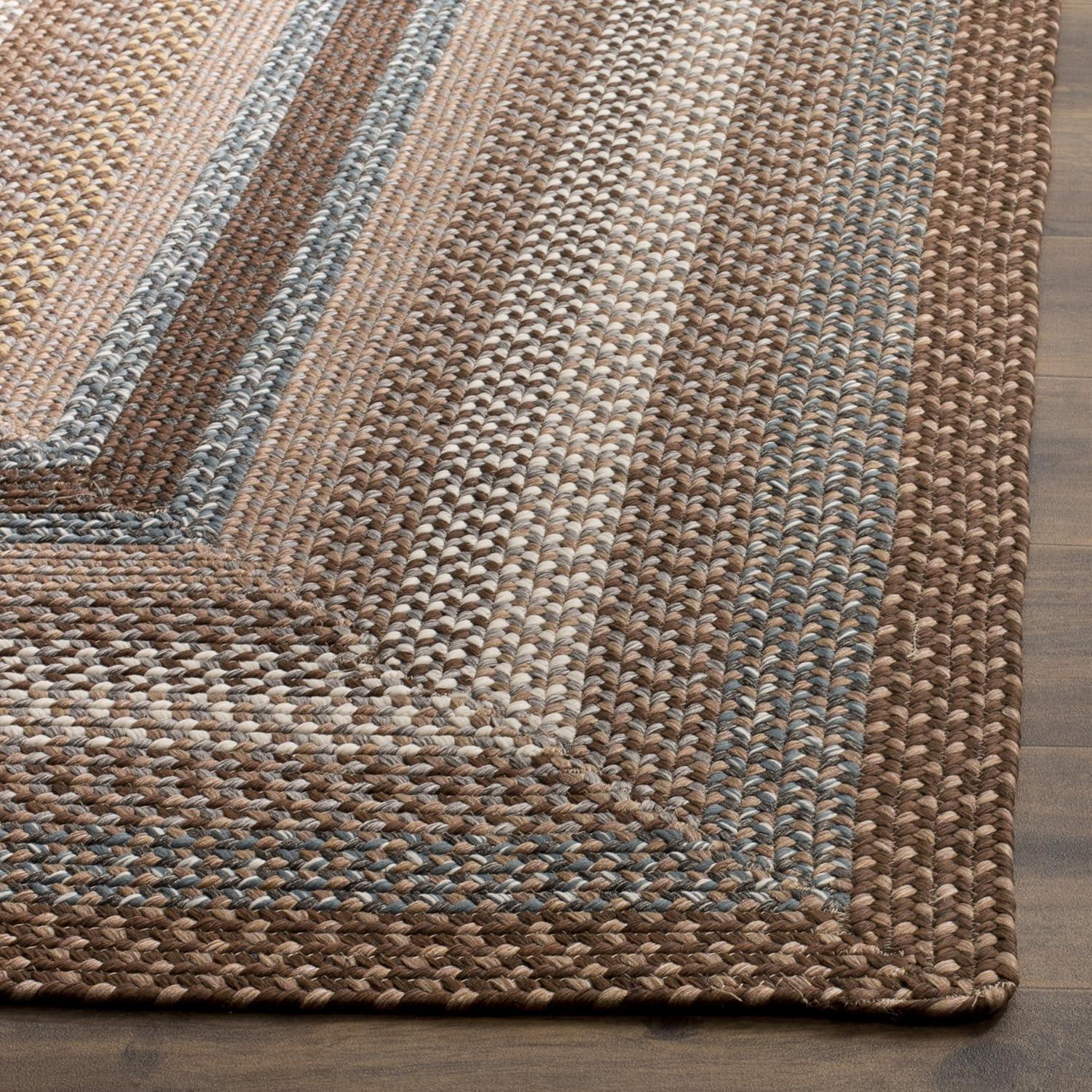 image:imageSAFAVIEH Washable Rug Outdoor Braided Collection 8 x 10 Brown amp Multi Handmade amp Reversible NonShedding amp Easy to Clean Ideal for Patio Backyard Mudroom BRD313ABrownMulti