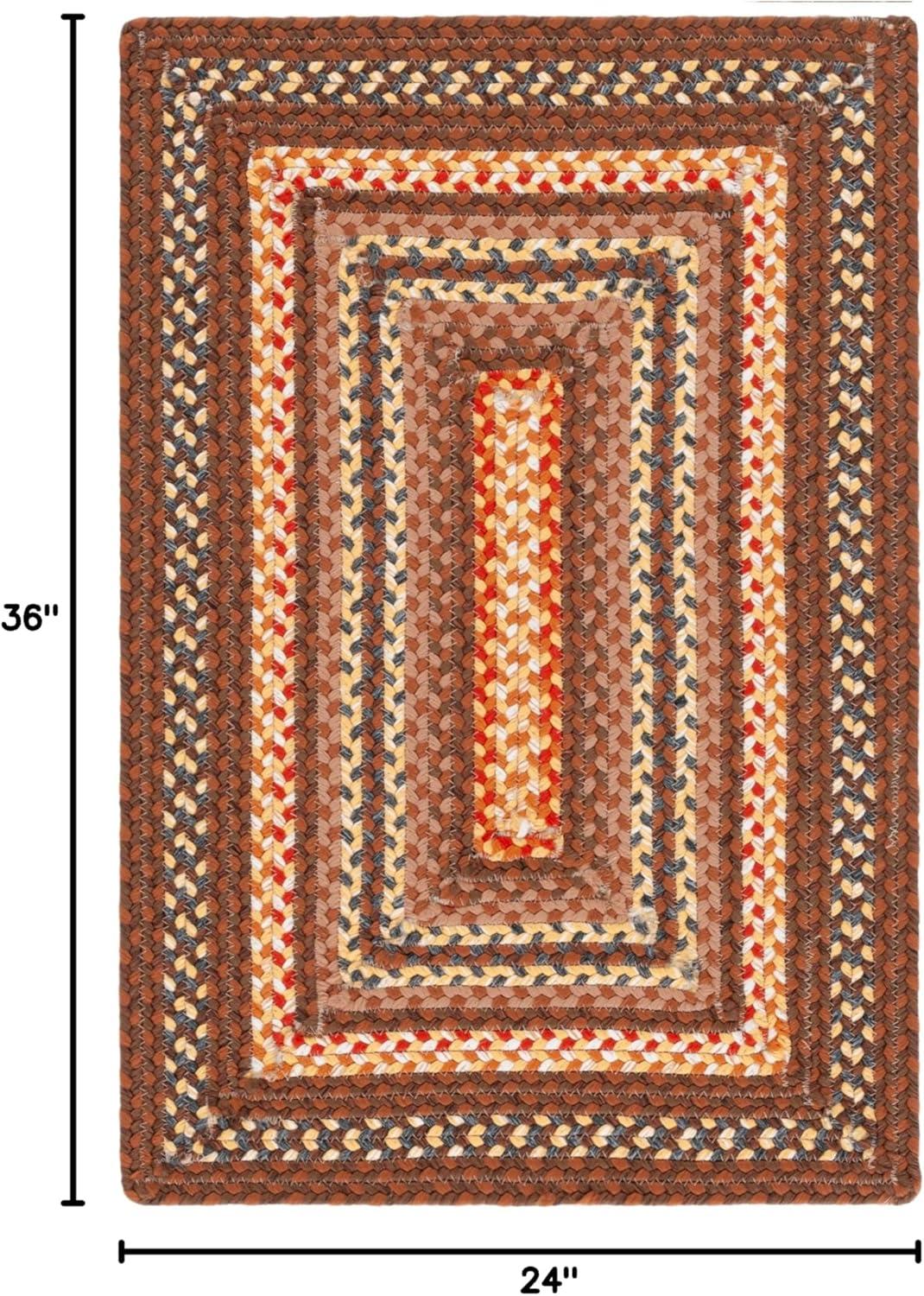 image:imageSAFAVIEH Washable Rug Outdoor Braided Collection 8 x 10 Brown amp Multi Handmade amp Reversible NonShedding amp Easy to Clean Ideal for Patio Backyard Mudroom BRD313ABrownLight Brown