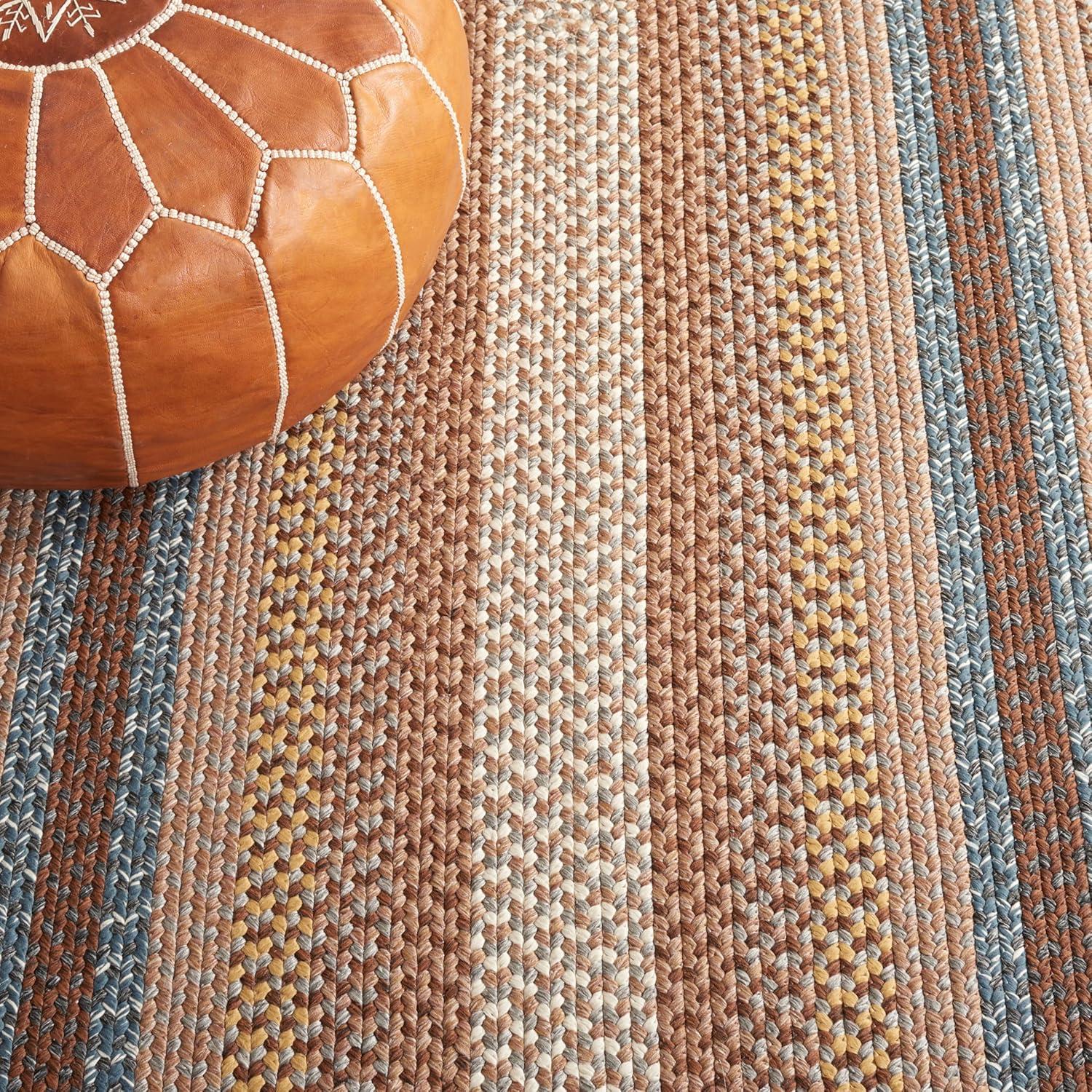 image:imageSAFAVIEH Washable Rug Outdoor Braided Collection 8 x 10 Brown amp Multi Handmade amp Reversible NonShedding amp Easy to Clean Ideal for Patio Backyard Mudroom BRD313ABrownMulti
