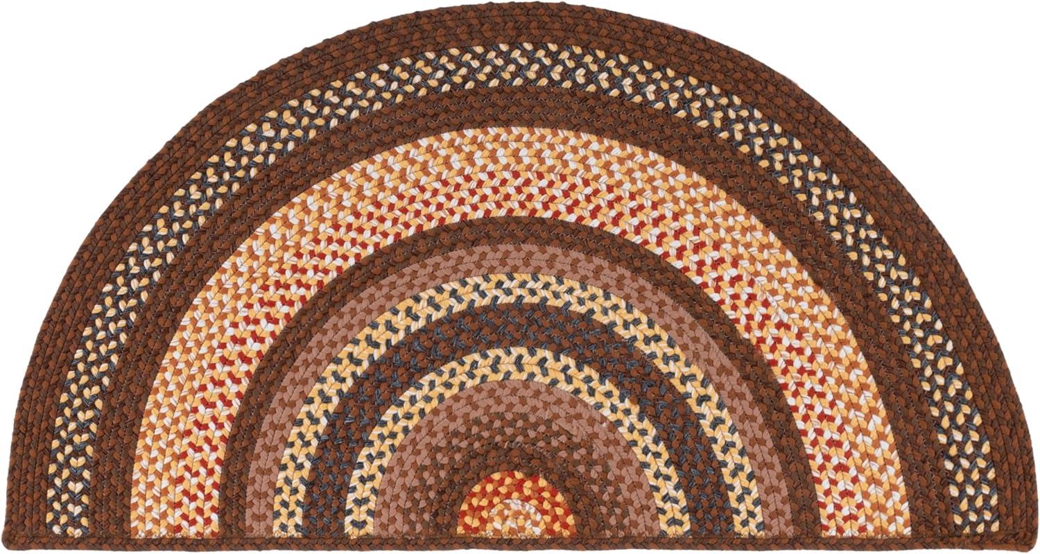 image:imageSAFAVIEH Washable Rug Outdoor Braided Collection 8 x 10 Brown amp Multi Handmade amp Reversible NonShedding amp Easy to Clean Ideal for Patio Backyard Mudroom BRD313ABrownLight Brown