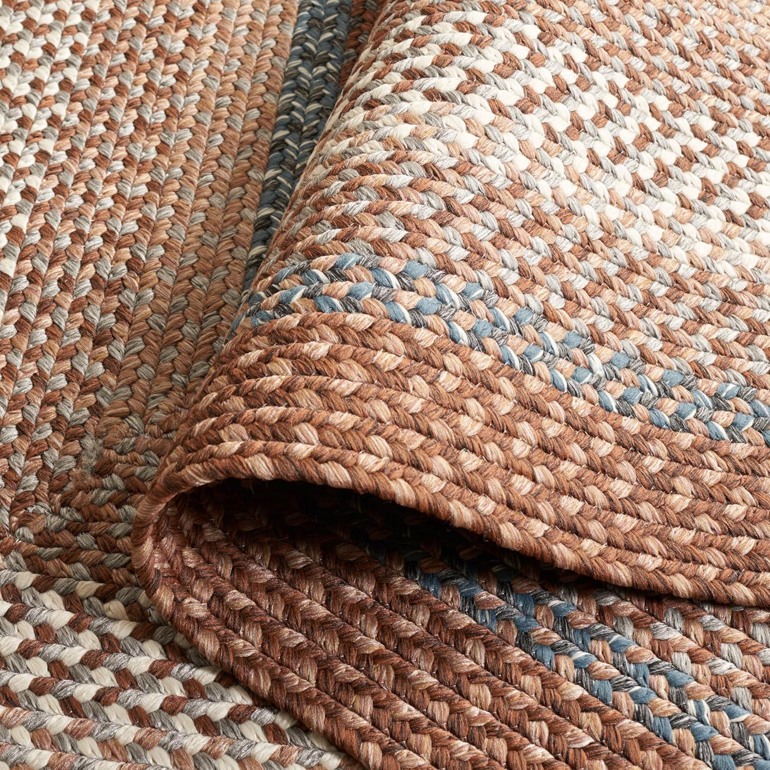 image:imageSAFAVIEH Washable Rug Outdoor Braided Collection 8 x 10 Brown amp Multi Handmade amp Reversible NonShedding amp Easy to Clean Ideal for Patio Backyard Mudroom BRD313ABrownMulti