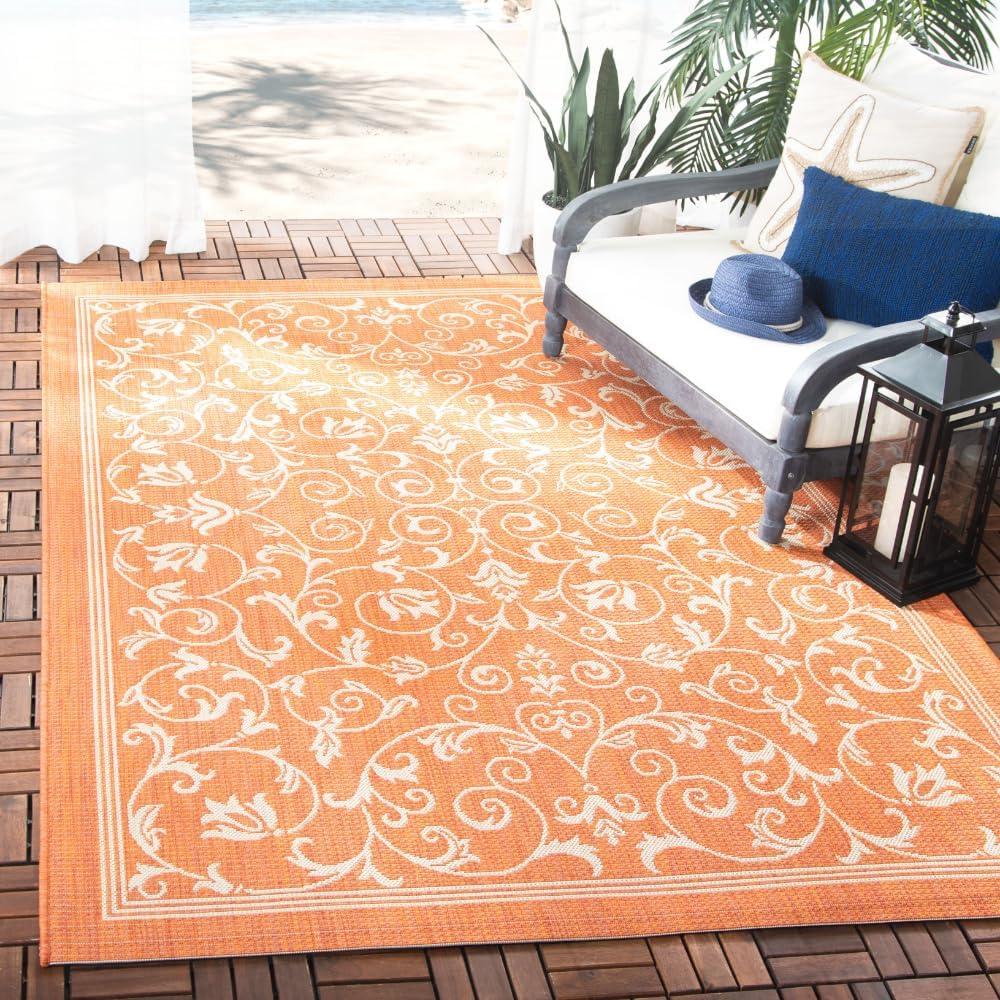 image:imageSAFAVIEH Washable Rug Outdoor Courtyard Collection 4 x 57 Terracotta amp Natural NonShedding amp Easy Cleaning Ideal for Patio Backyard Mudroom CY20983202TerracottaNatural