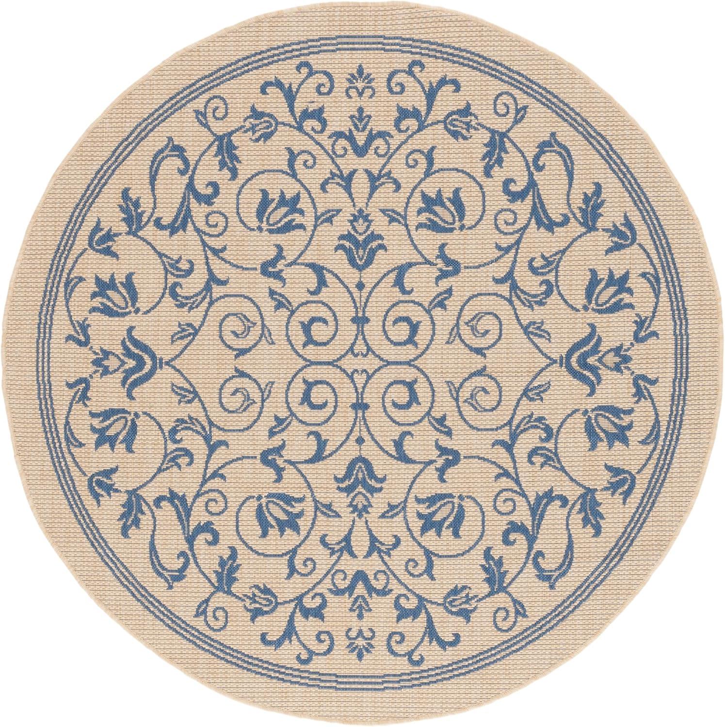 image:imageSAFAVIEH Washable Rug Outdoor Courtyard Collection 4 x 57 Terracotta amp Natural NonShedding amp Easy Cleaning Ideal for Patio Backyard Mudroom CY20983202NaturalBlue