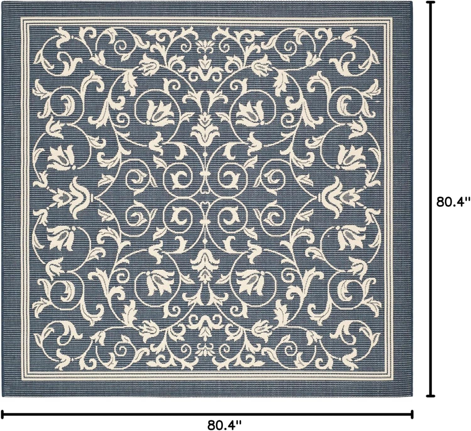 image:imageSAFAVIEH Washable Rug Outdoor Courtyard Collection 4 x 57 Terracotta amp Natural NonShedding amp Easy Cleaning Ideal for Patio Backyard Mudroom CY20983202NavyBeige