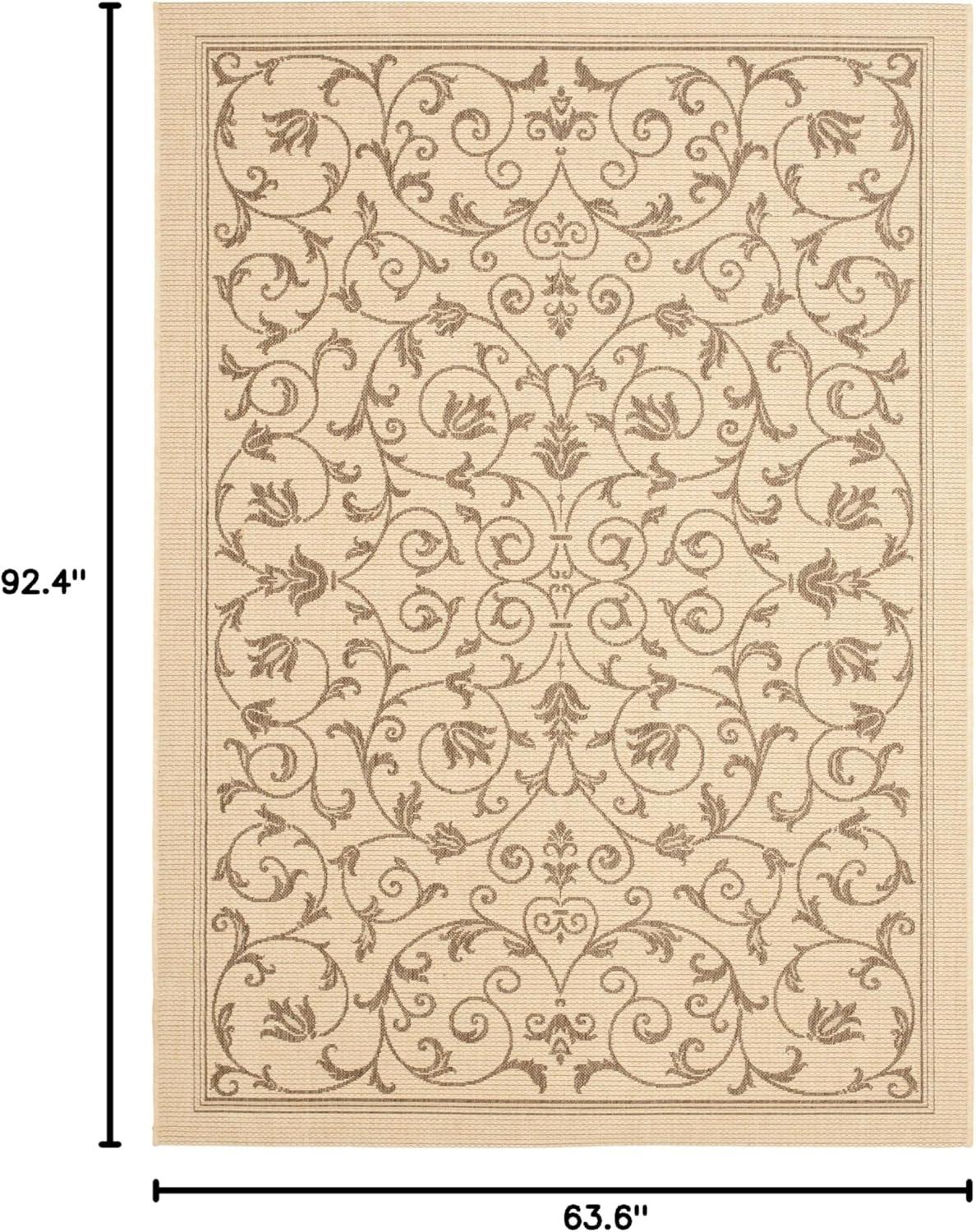image:imageSAFAVIEH Washable Rug Outdoor Courtyard Collection 4 x 57 Terracotta amp Natural NonShedding amp Easy Cleaning Ideal for Patio Backyard Mudroom CY20983202NaturalBrown