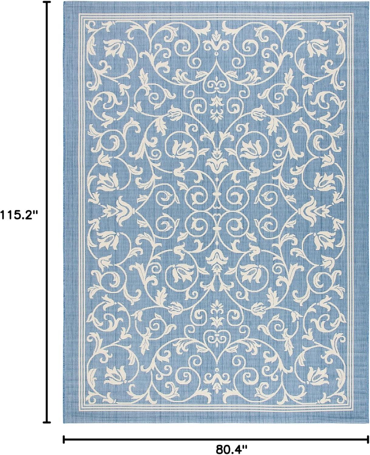 image:imageSAFAVIEH Washable Rug Outdoor Courtyard Collection 4 x 57 Terracotta amp Natural NonShedding amp Easy Cleaning Ideal for Patio Backyard Mudroom CY20983202BlueNatural