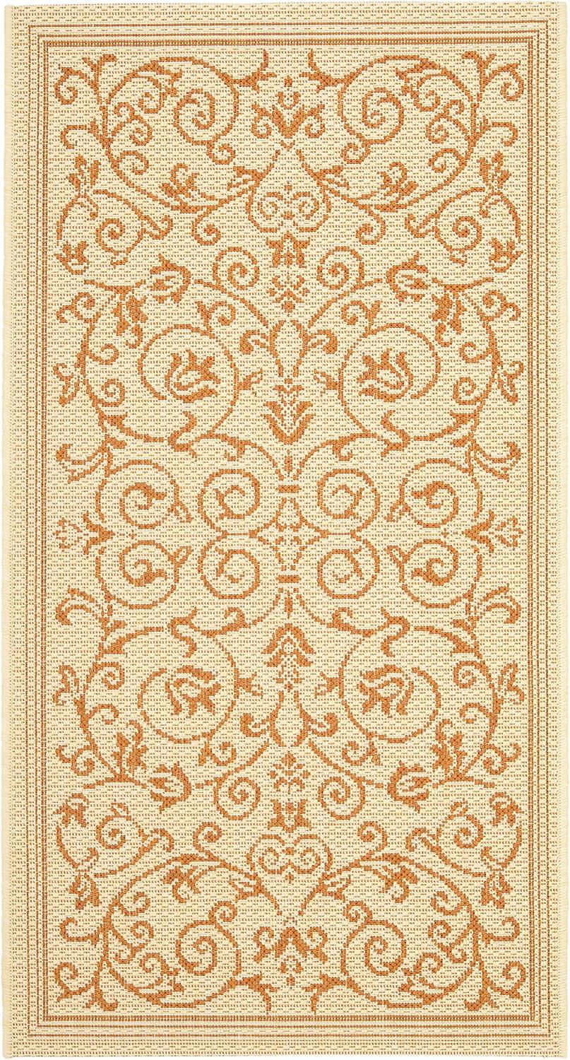 image:imageSAFAVIEH Washable Rug Outdoor Courtyard Collection 4 x 57 Terracotta amp Natural NonShedding amp Easy Cleaning Ideal for Patio Backyard Mudroom CY20983202NaturalTerra