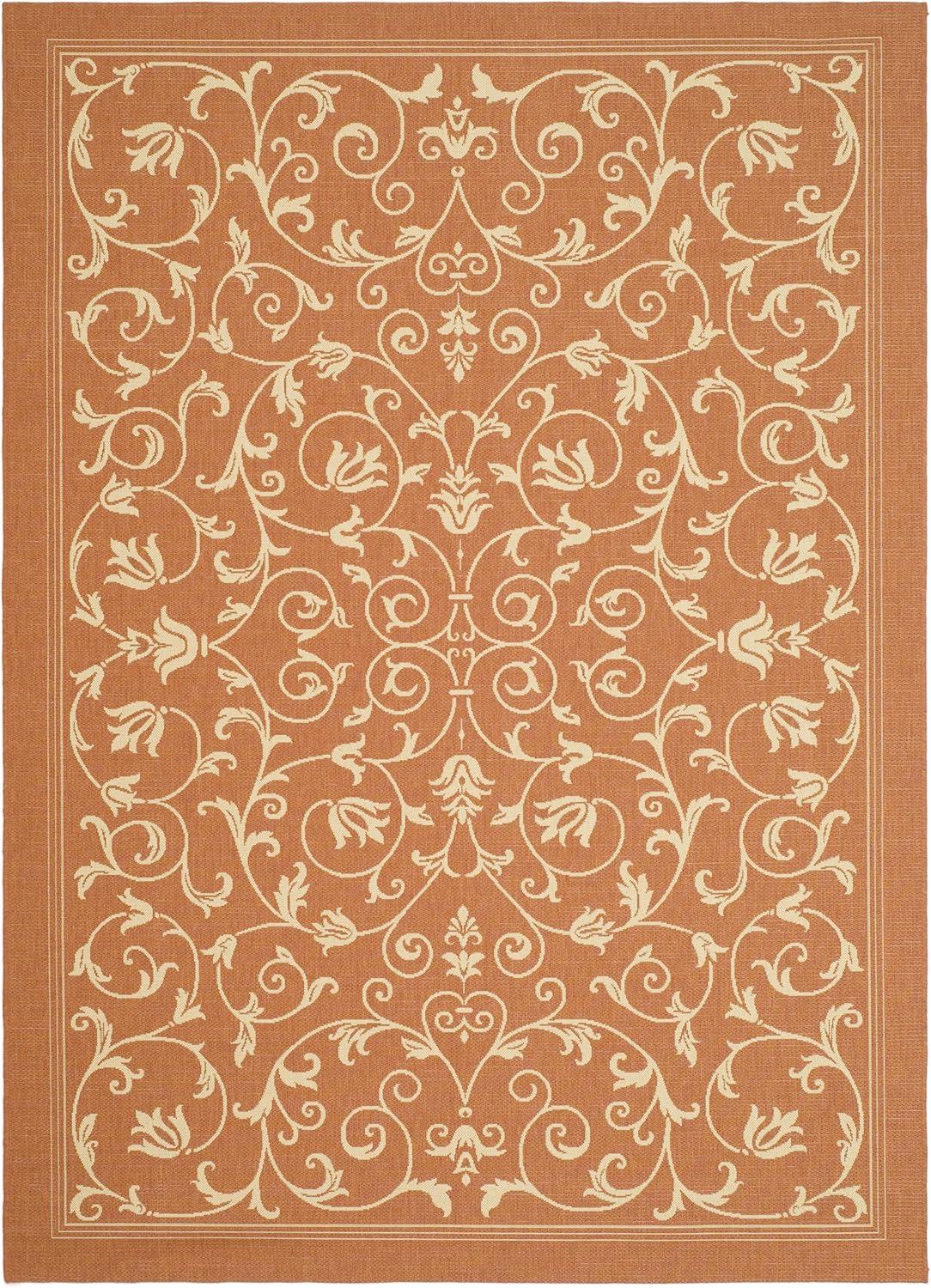 image:imageSAFAVIEH Washable Rug Outdoor Courtyard Collection 4 x 57 Terracotta amp Natural NonShedding amp Easy Cleaning Ideal for Patio Backyard Mudroom CY20983202TerracottaNatural