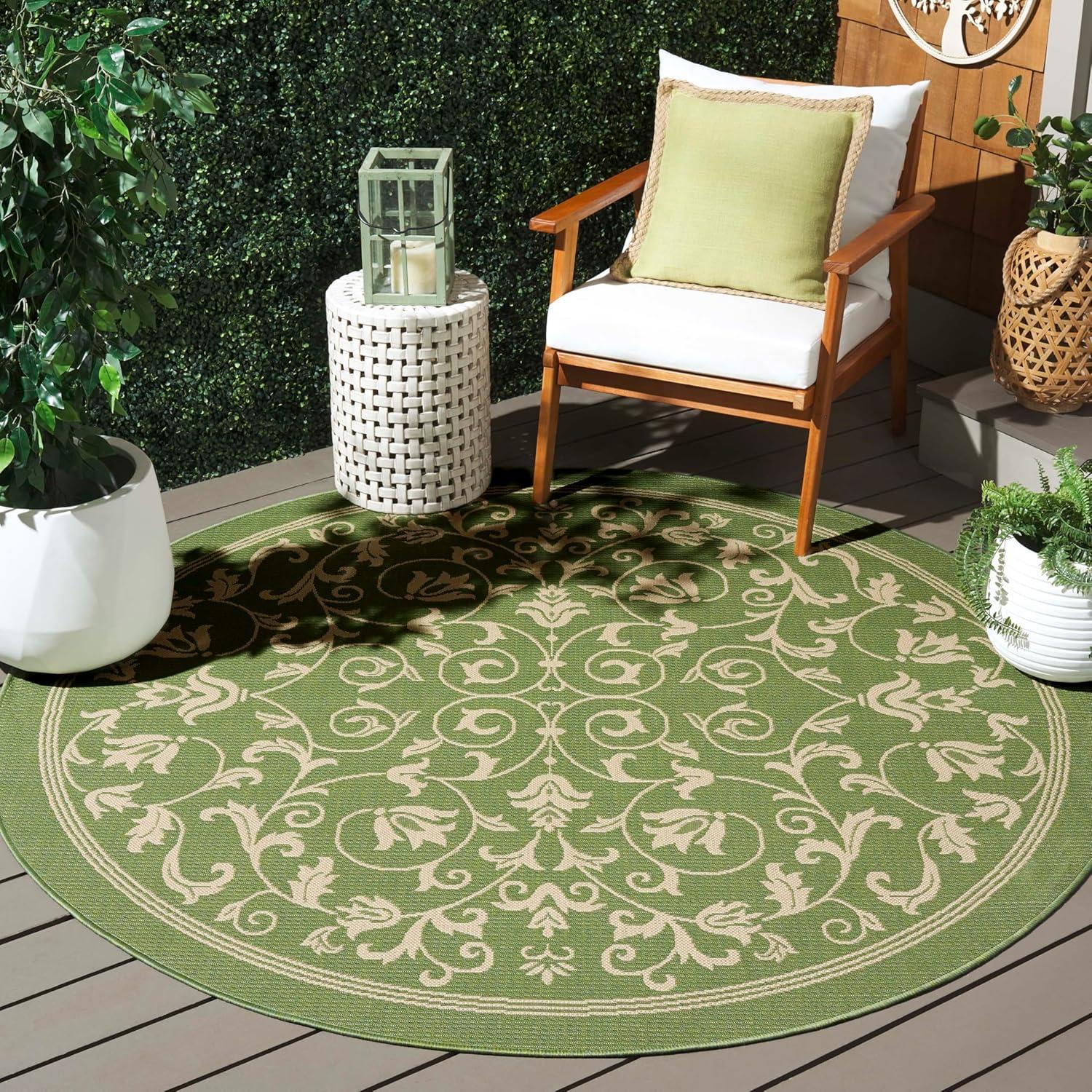 image:imageSAFAVIEH Washable Rug Outdoor Courtyard Collection 4 x 57 Terracotta amp Natural NonShedding amp Easy Cleaning Ideal for Patio Backyard Mudroom CY20983202OliveNatural