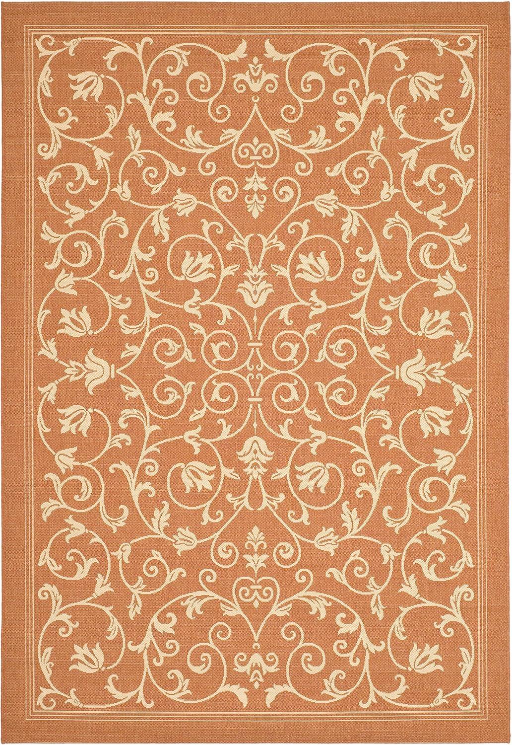 image:imageSAFAVIEH Washable Rug Outdoor Courtyard Collection 4 x 57 Terracotta amp Natural NonShedding amp Easy Cleaning Ideal for Patio Backyard Mudroom CY20983202TerracottaNatural