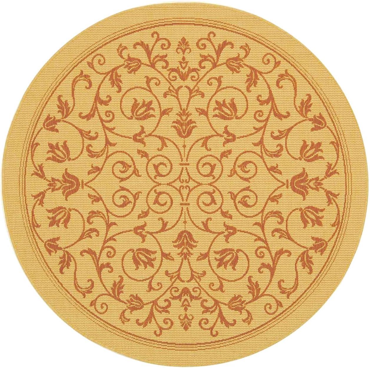 image:imageSAFAVIEH Washable Rug Outdoor Courtyard Collection 4 x 57 Terracotta amp Natural NonShedding amp Easy Cleaning Ideal for Patio Backyard Mudroom CY20983202NaturalTerra