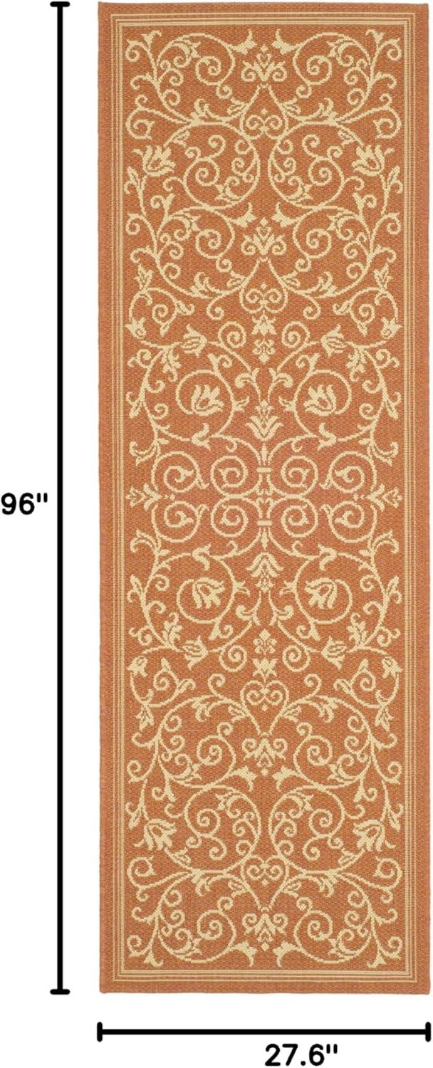 image:imageSAFAVIEH Washable Rug Outdoor Courtyard Collection 4 x 57 Terracotta amp Natural NonShedding amp Easy Cleaning Ideal for Patio Backyard Mudroom CY20983202TerracottaNatural