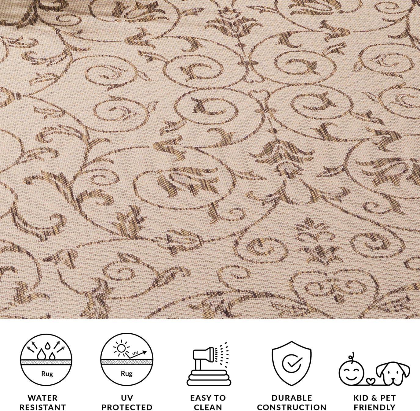 image:imageSAFAVIEH Washable Rug Outdoor Courtyard Collection 4 x 57 Terracotta amp Natural NonShedding amp Easy Cleaning Ideal for Patio Backyard Mudroom CY20983202NaturalBrown