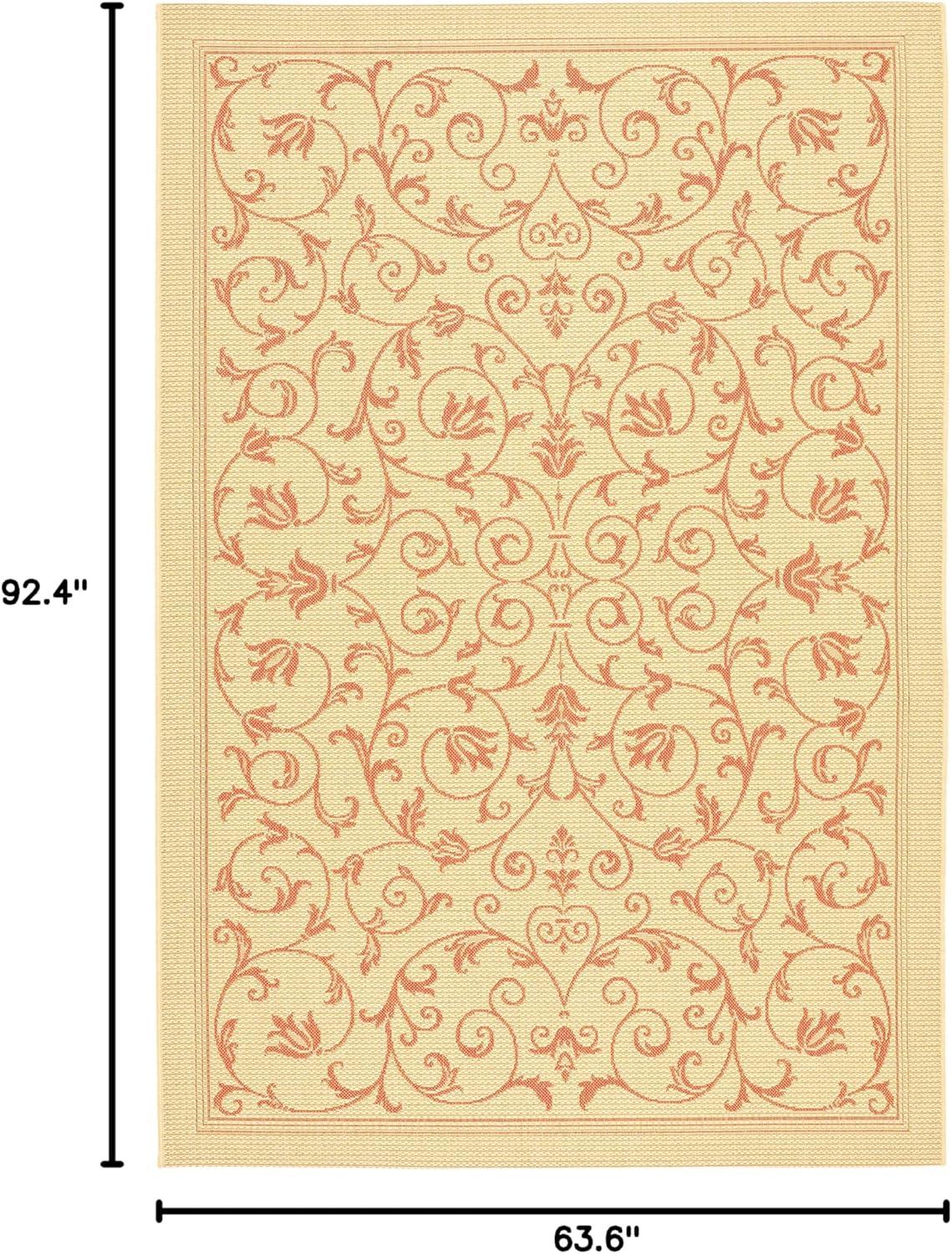 image:imageSAFAVIEH Washable Rug Outdoor Courtyard Collection 4 x 57 Terracotta amp Natural NonShedding amp Easy Cleaning Ideal for Patio Backyard Mudroom CY20983202NaturalTerra