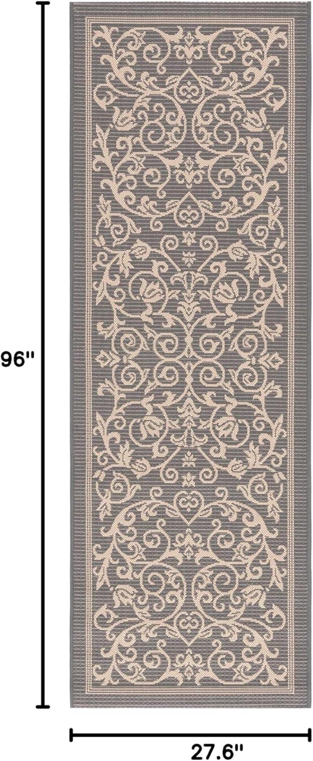 image:imageSAFAVIEH Washable Rug Outdoor Courtyard Collection 4 x 57 Terracotta amp Natural NonShedding amp Easy Cleaning Ideal for Patio Backyard Mudroom CY20983202GreyNatural