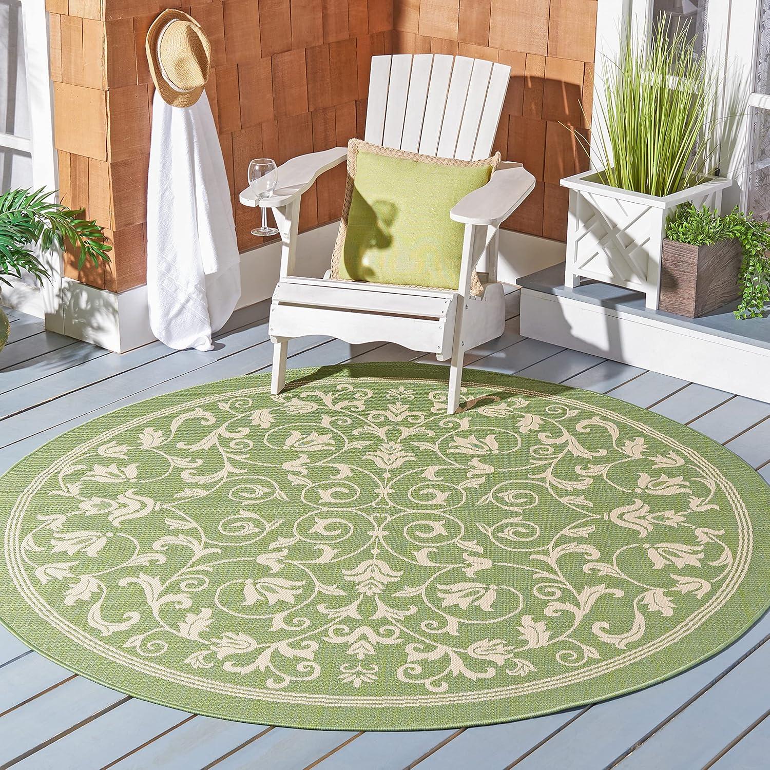 image:imageSAFAVIEH Washable Rug Outdoor Courtyard Collection 4 x 57 Terracotta amp Natural NonShedding amp Easy Cleaning Ideal for Patio Backyard Mudroom CY20983202OliveNatural